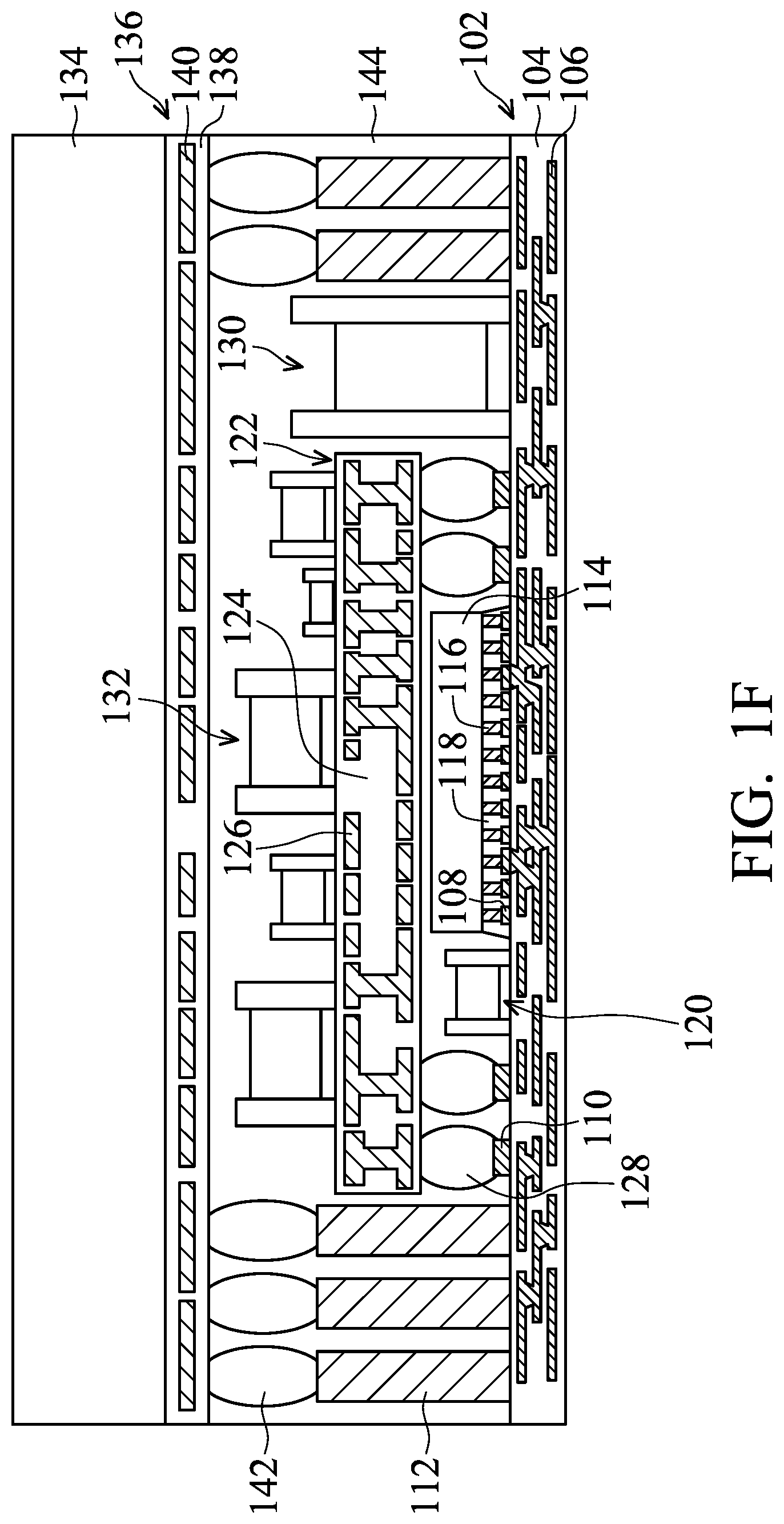 Patent US12564076 Figure 5 – Chip package with fan-out feature and method for forming the same