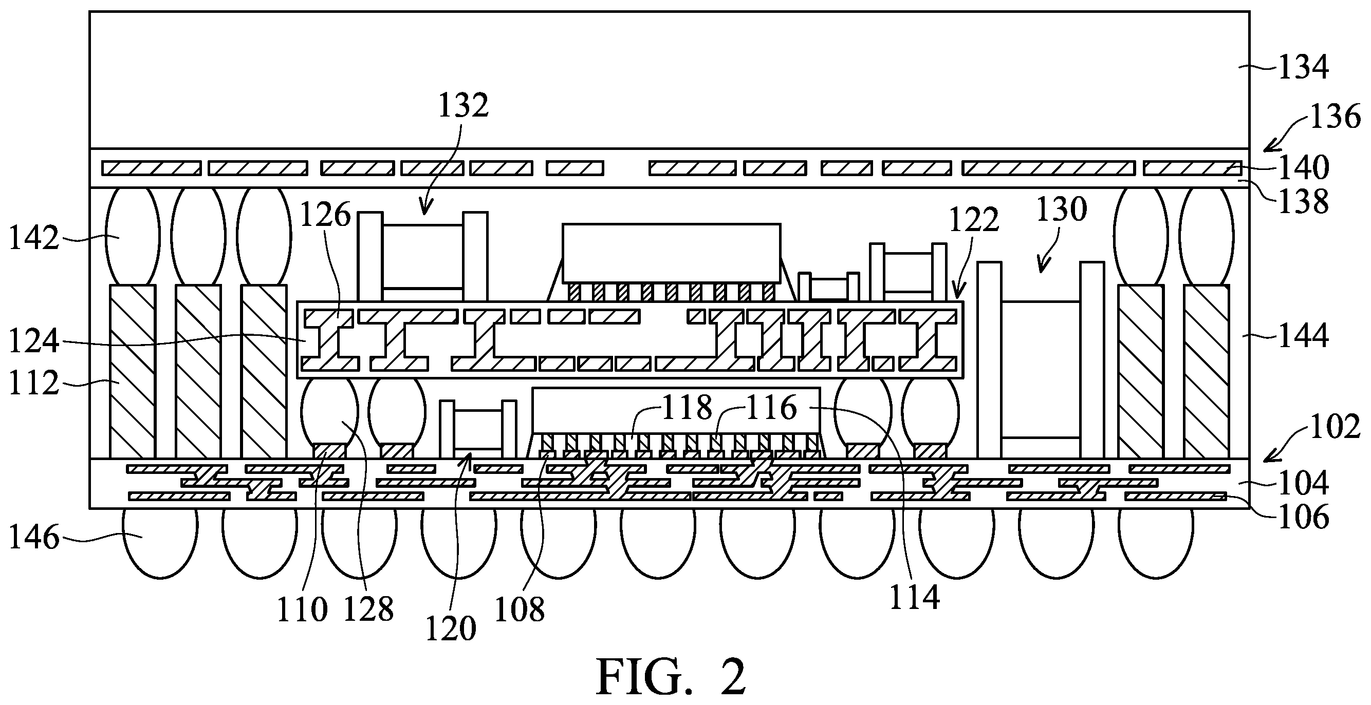 Patent US12564076 Figure 7 – Chip package with fan-out feature and method for forming the same