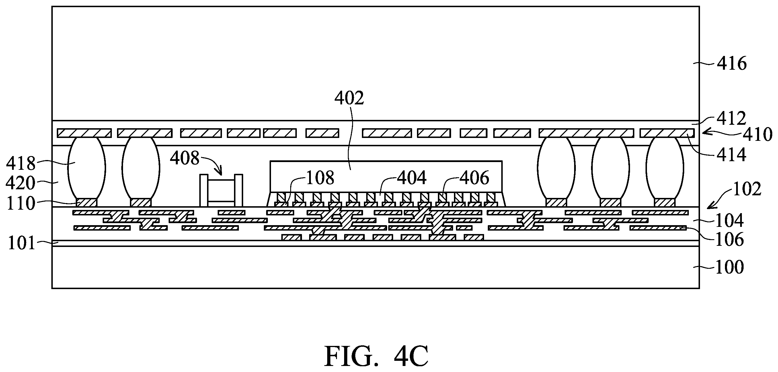 Patent US12564076 Figure 16 – Chip package with fan-out feature and method for forming the same
