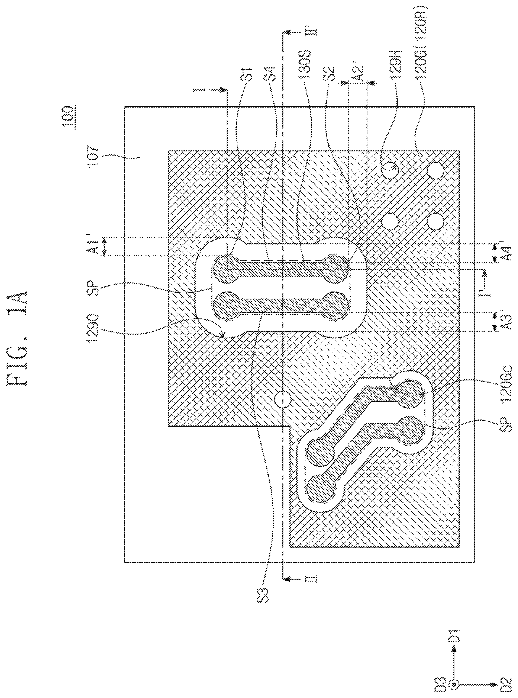 Patent US12564079 Figure 1 – Semiconductor package including a redistribution substrate and a pair of signal patterns
