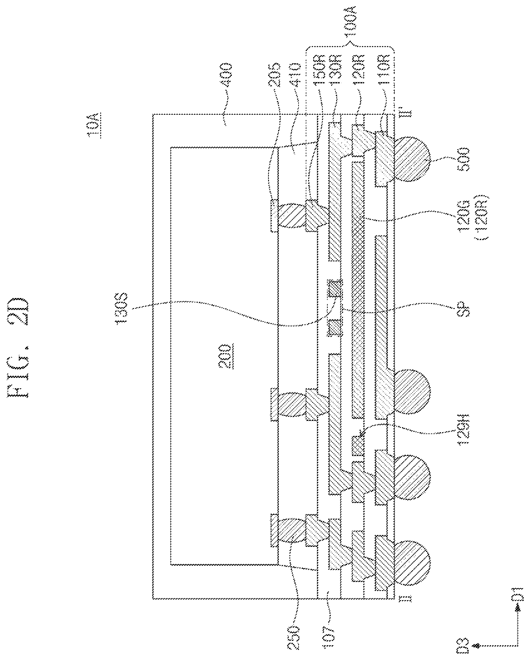 Patent US12564079 Figure 11 – Semiconductor package including a redistribution substrate and a pair of signal patterns