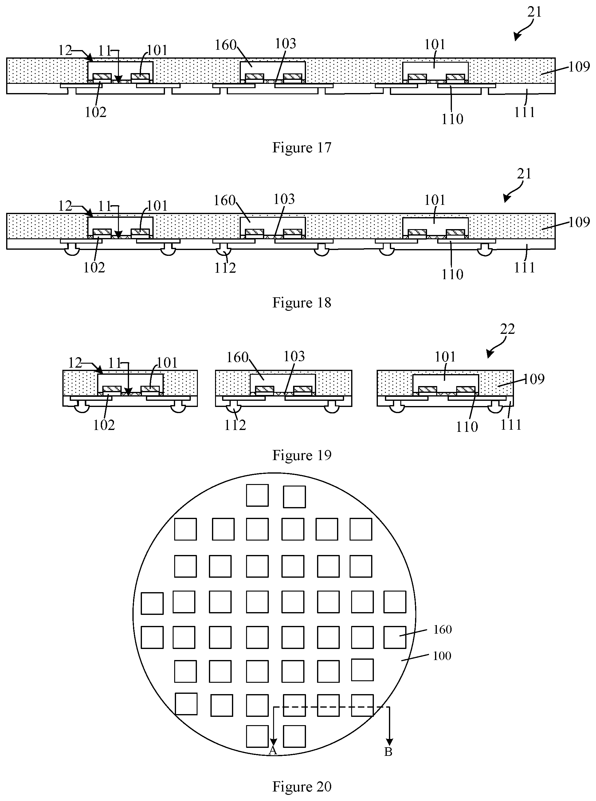 Patent US12564083 Figure 4 – Packaging structure having semiconductor chips and encapsulation layers and formation method thereof