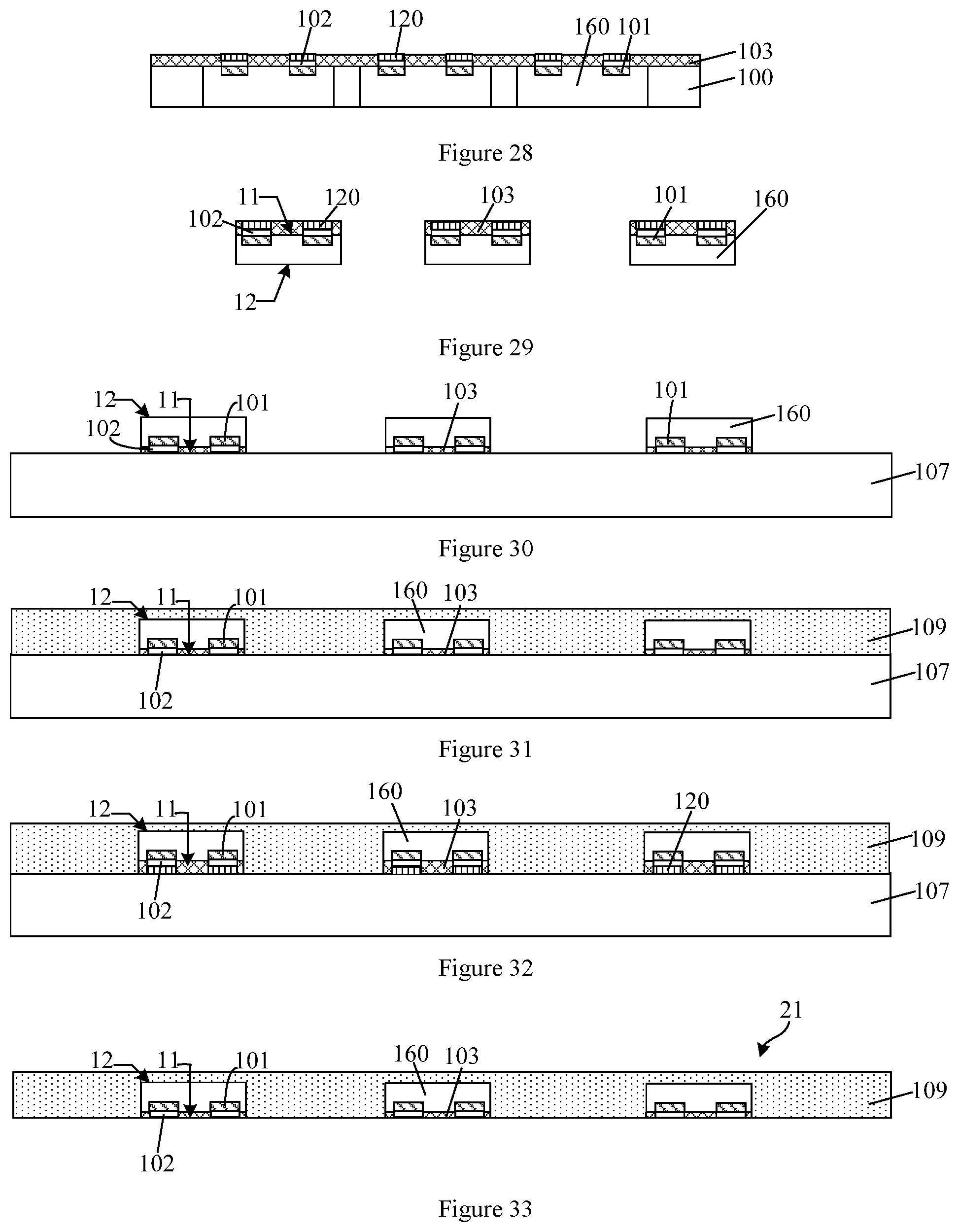Patent US12564083 Figure 6 – Packaging structure having semiconductor chips and encapsulation layers and formation method thereof