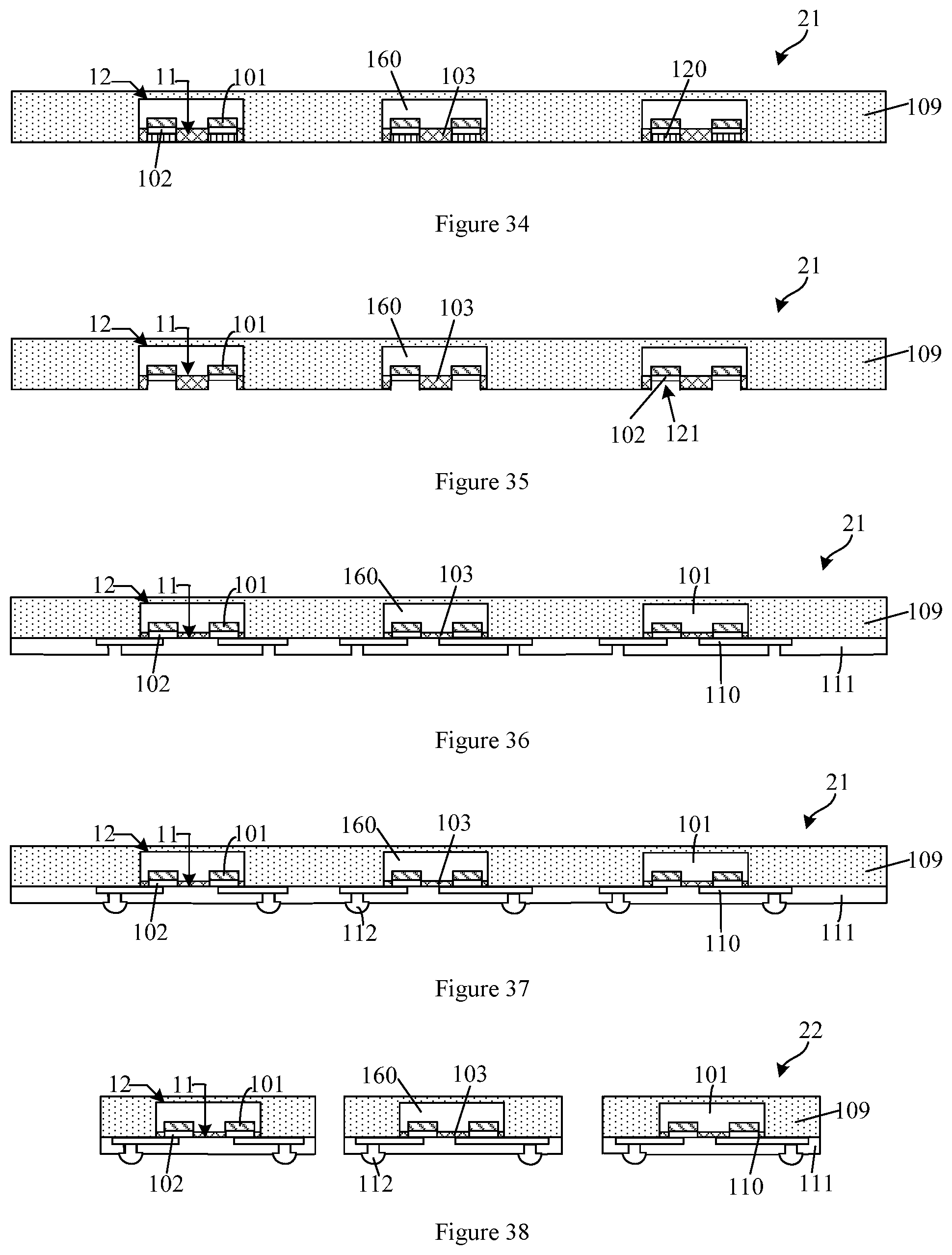 Patent US12564083 Figure 7 – Packaging structure having semiconductor chips and encapsulation layers and formation method thereof