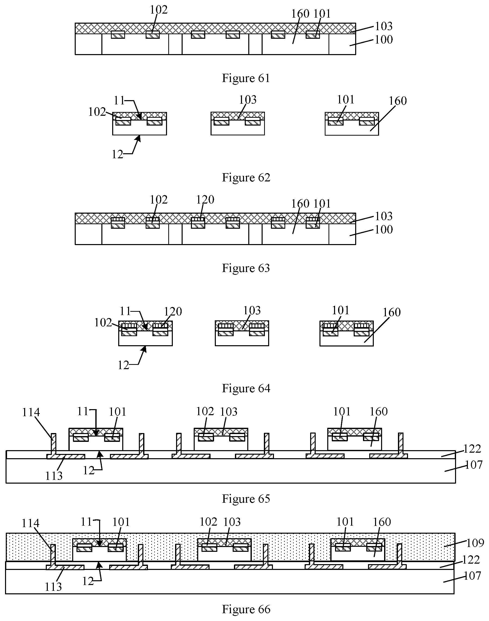 Patent US12564083 Figure 12 – Packaging structure having semiconductor chips and encapsulation layers and formation method thereof