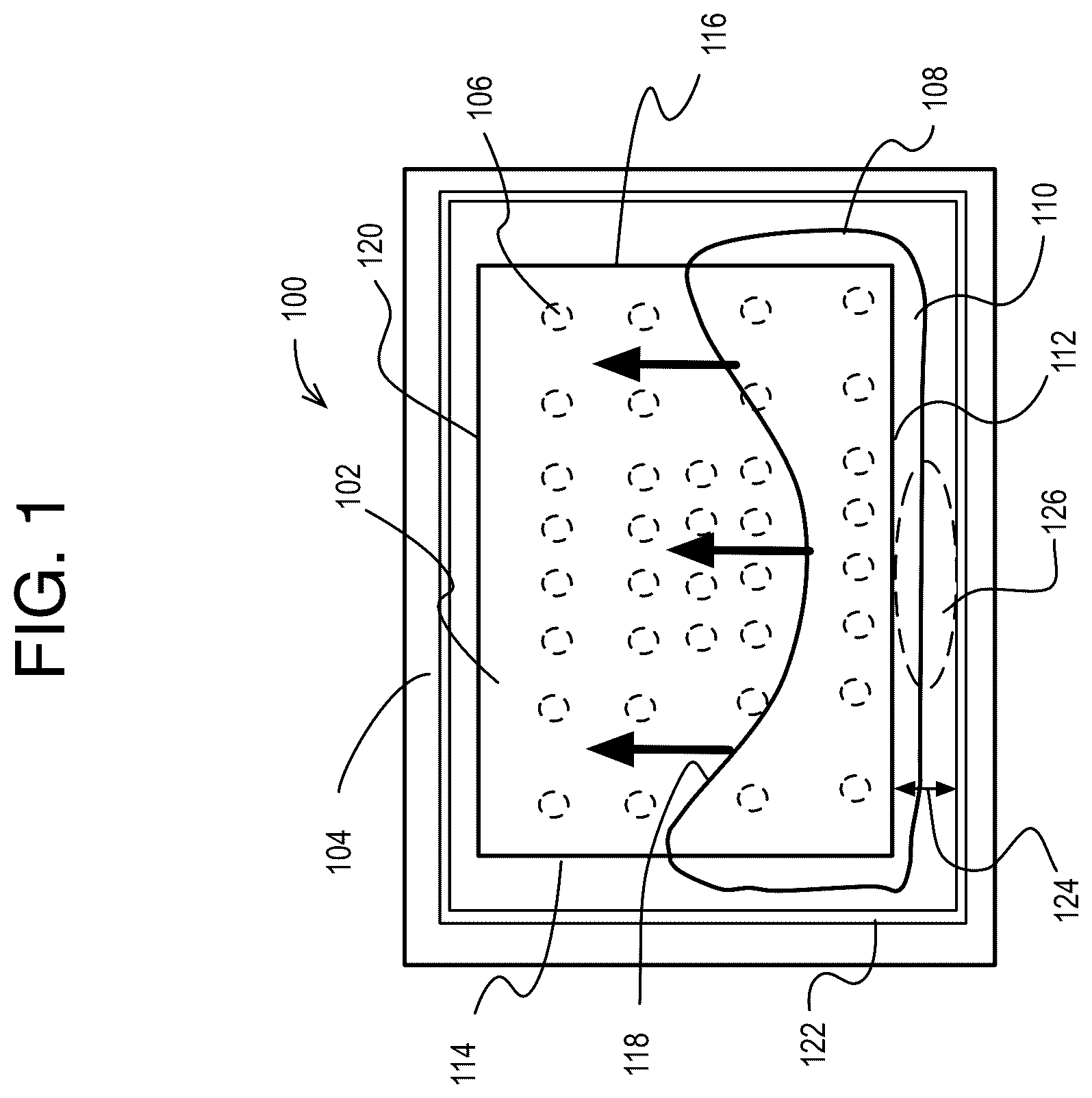 Patent US12564085 Figure 1 – Microelectronic assembly with underfill flow control