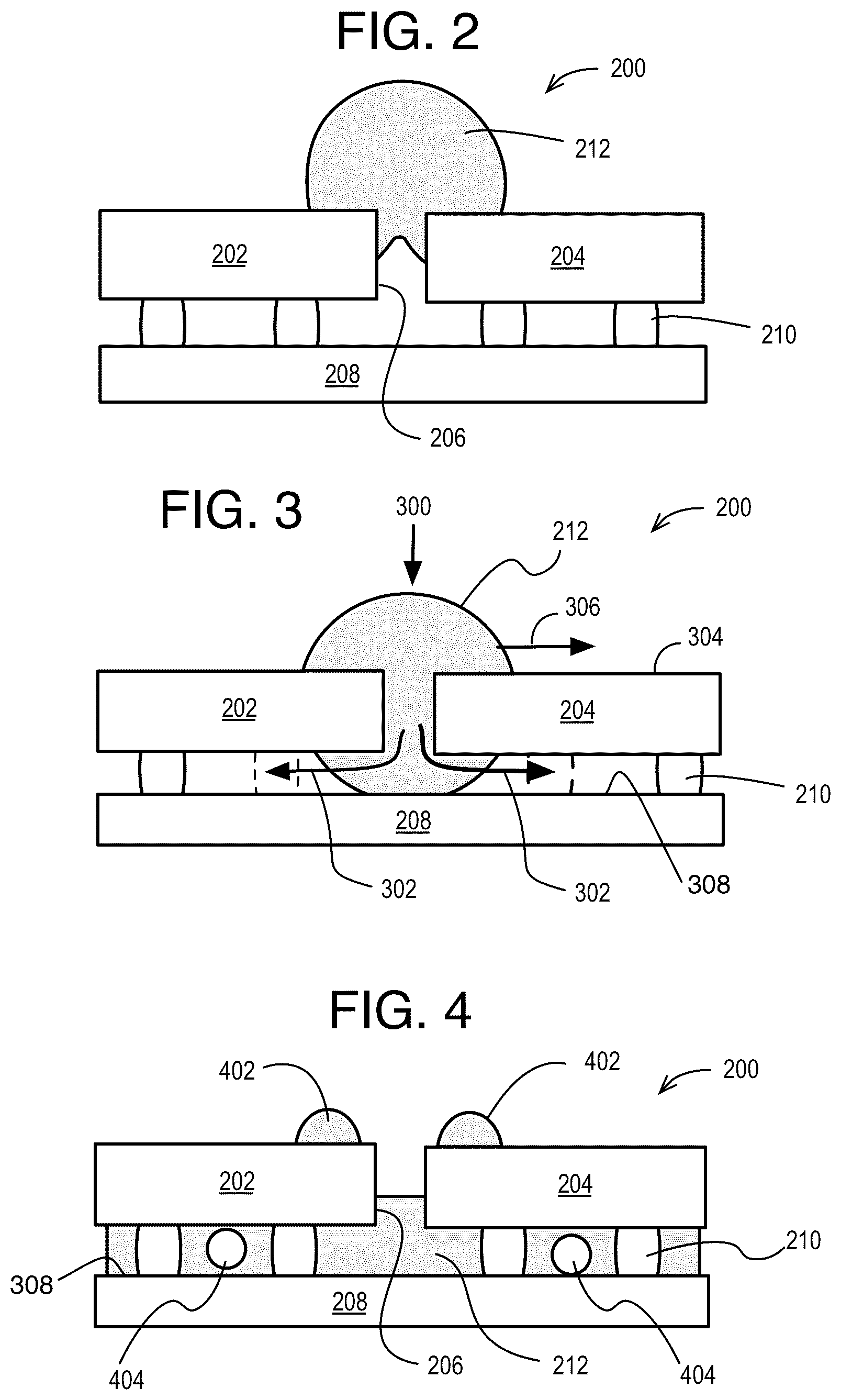 Patent US12564085 Figure 2 – Microelectronic assembly with underfill flow control