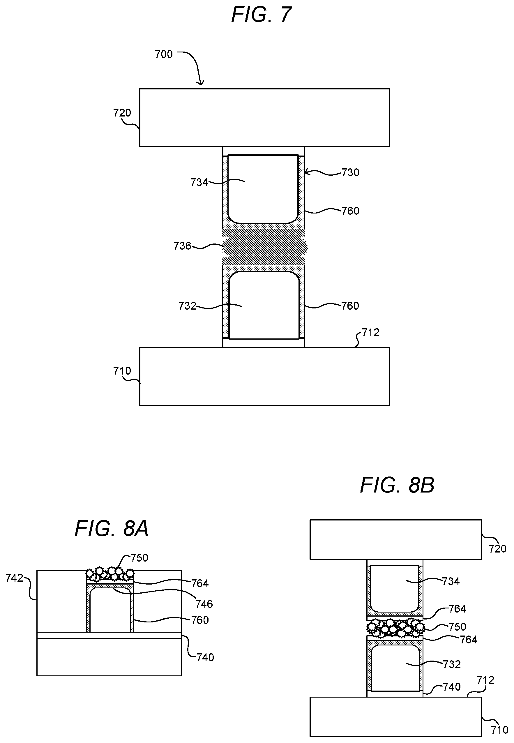 Patent US12564086 Figure 5 – Structures for low temperature bonding using nanoparticles