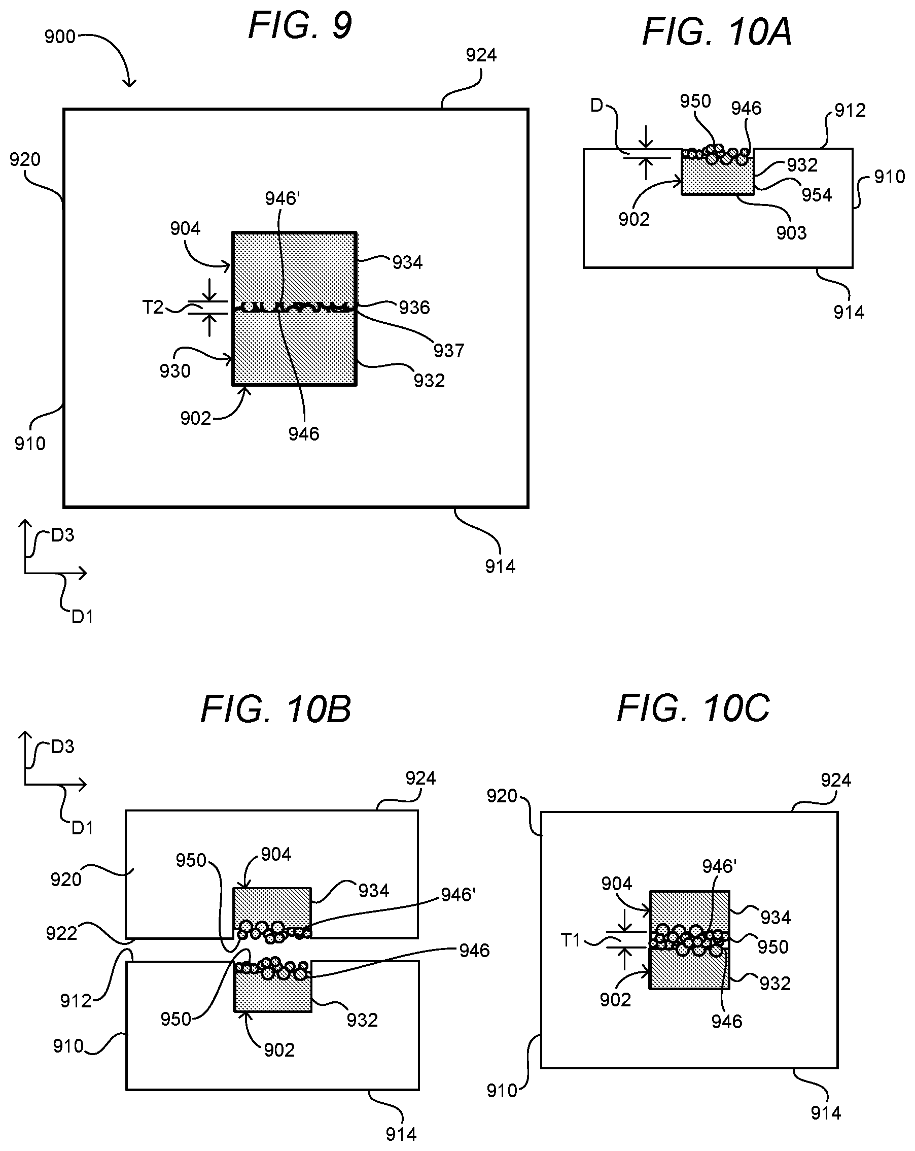 Patent US12564086 Figure 6 – Structures for low temperature bonding using nanoparticles