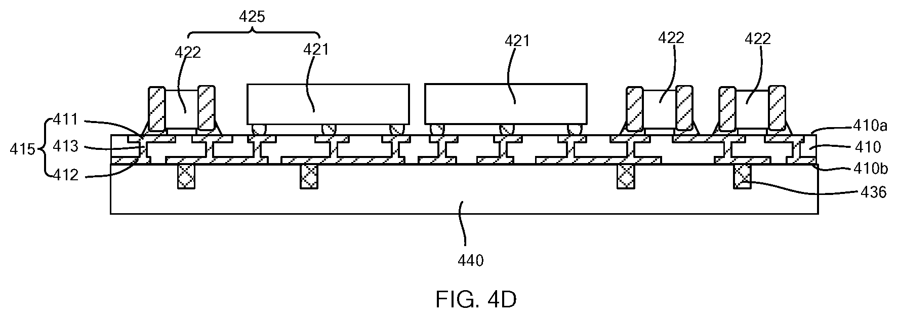 Patent US12564087 Figure 4 – Method for making semiconductor device with double side molding