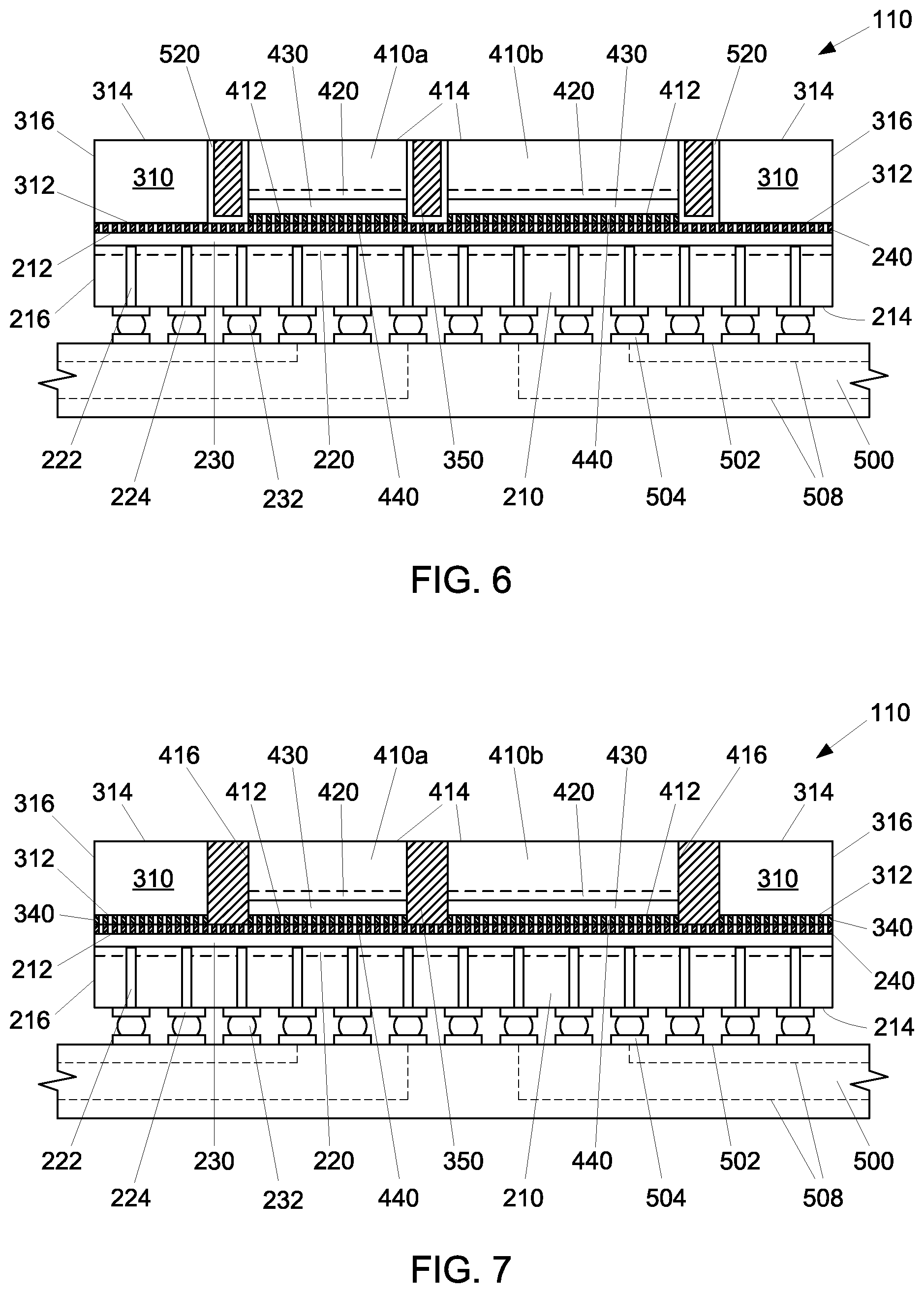 Patent US12564090 Figure 4 – Edge-aligned template structure for integrated packages including an integrated circuit device within an opening of the template structure