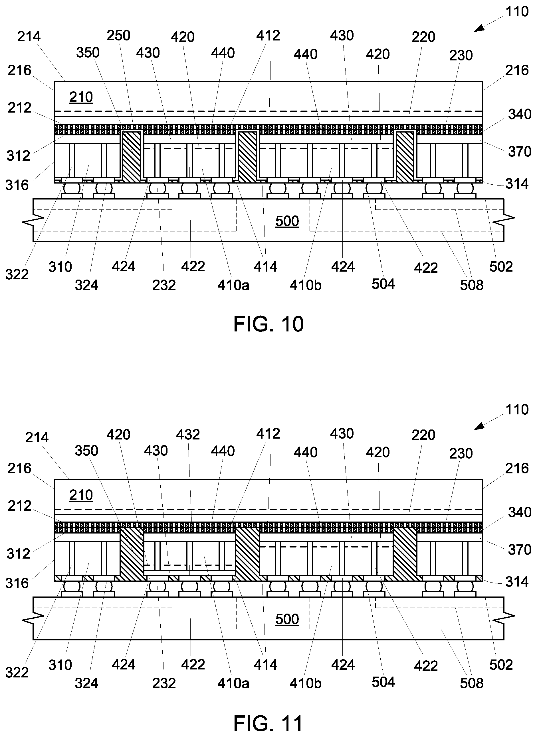 Patent US12564090 Figure 6 – Edge-aligned template structure for integrated packages including an integrated circuit device within an opening of the template structure