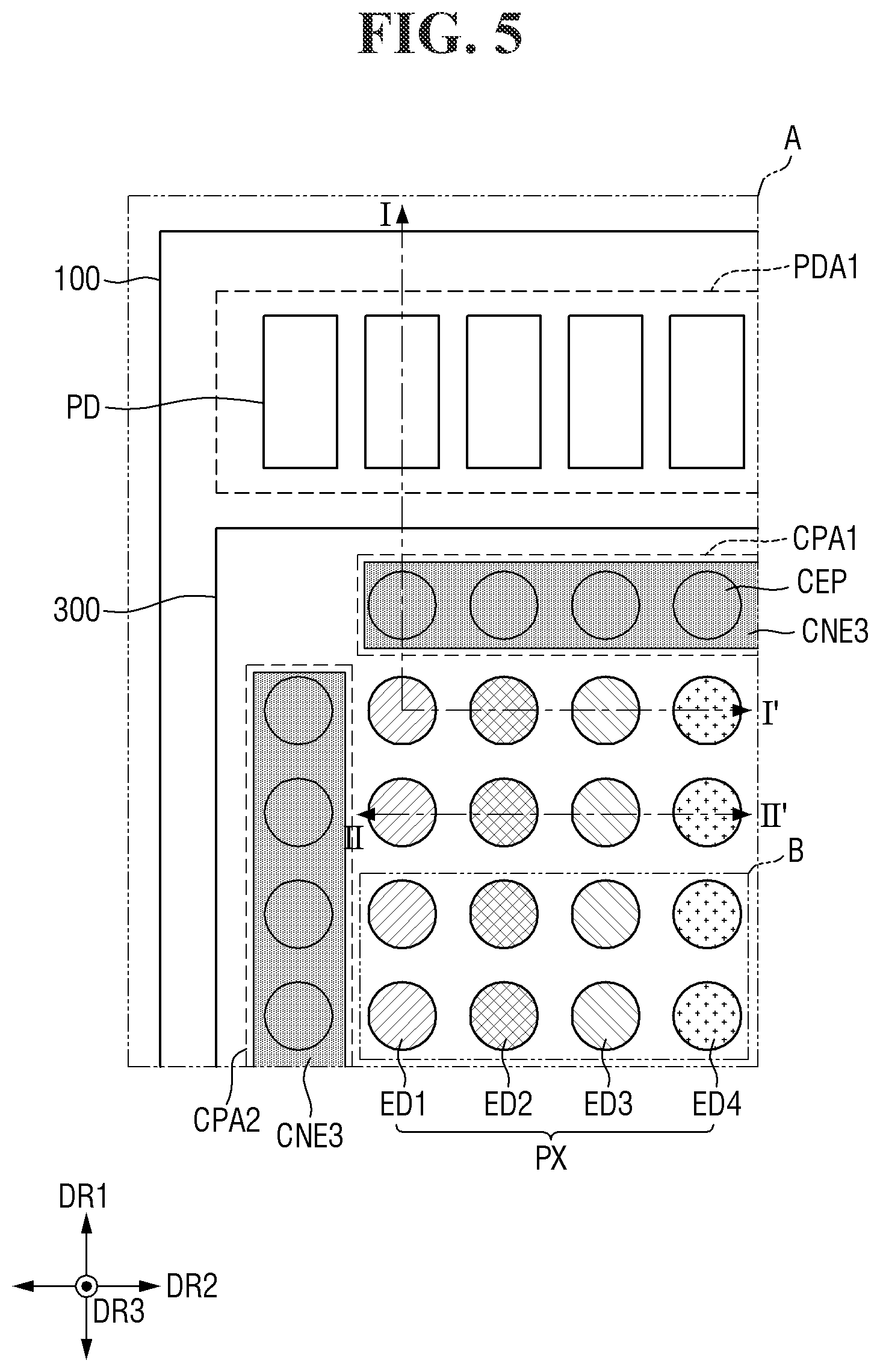 Patent US12564095 Figure 5 – Display device and method for fabrication thereof