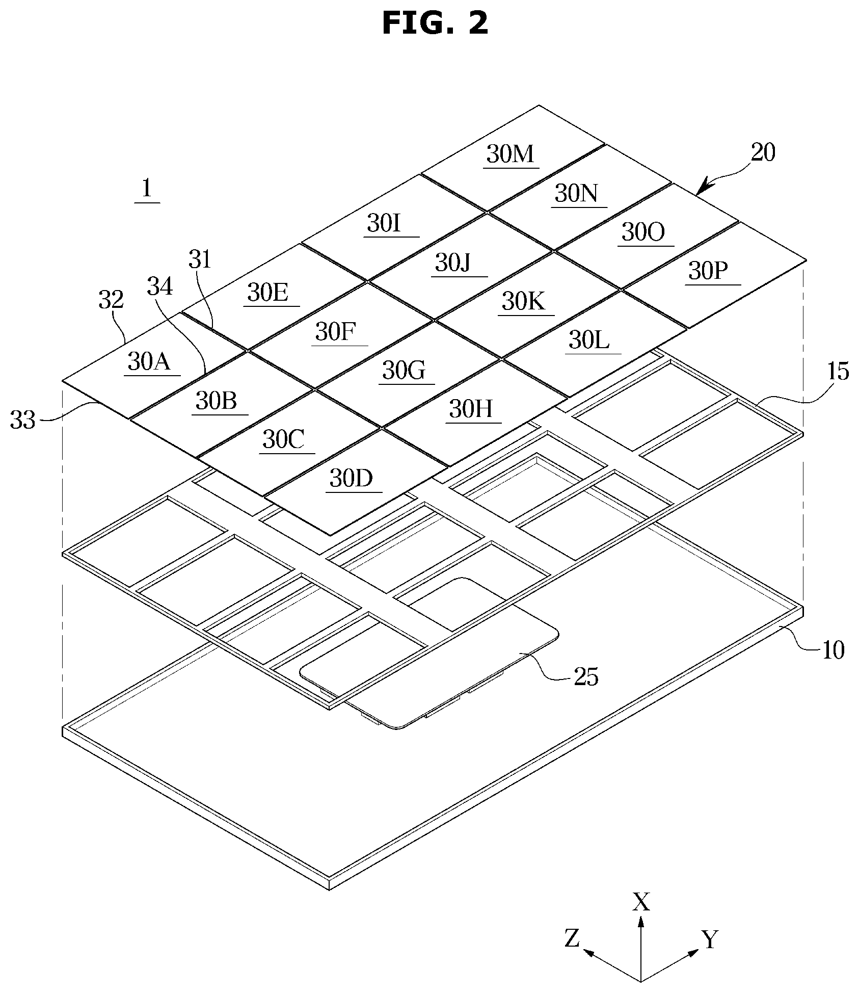 Patent US12564098 Figure 2 – Display apparatus having display module and manufacturing method thereof