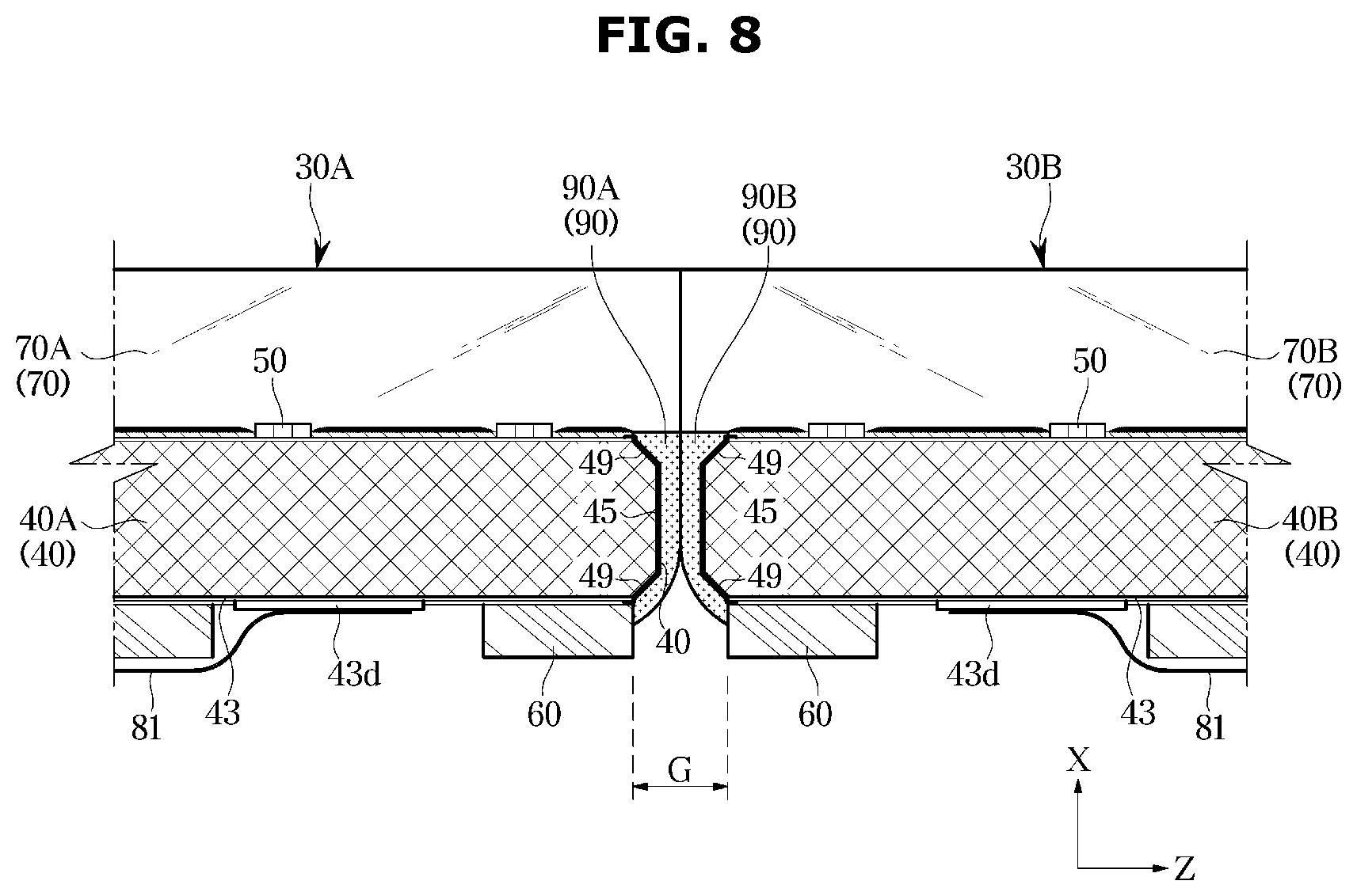 Patent US12564098 Figure 8 – Display apparatus having display module and manufacturing method thereof