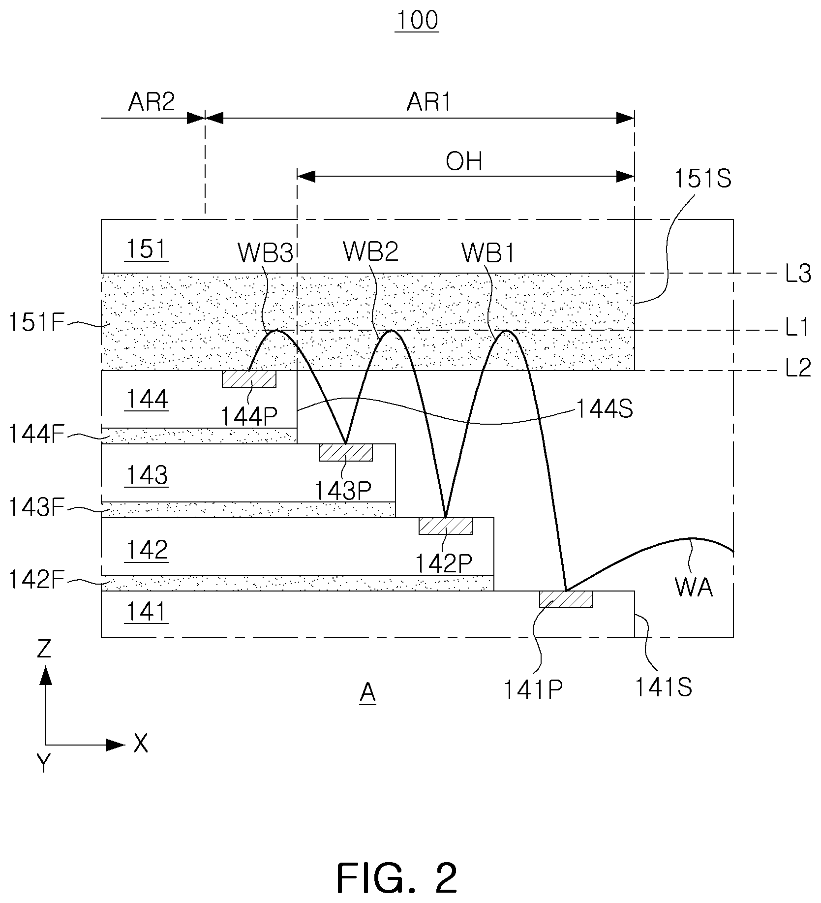 Patent US12564099 Figure 2 – Semiconductor package
