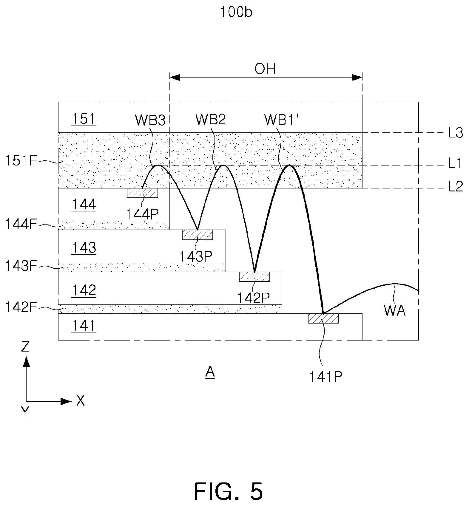 Patent US12564099 Figure 5 – Semiconductor package