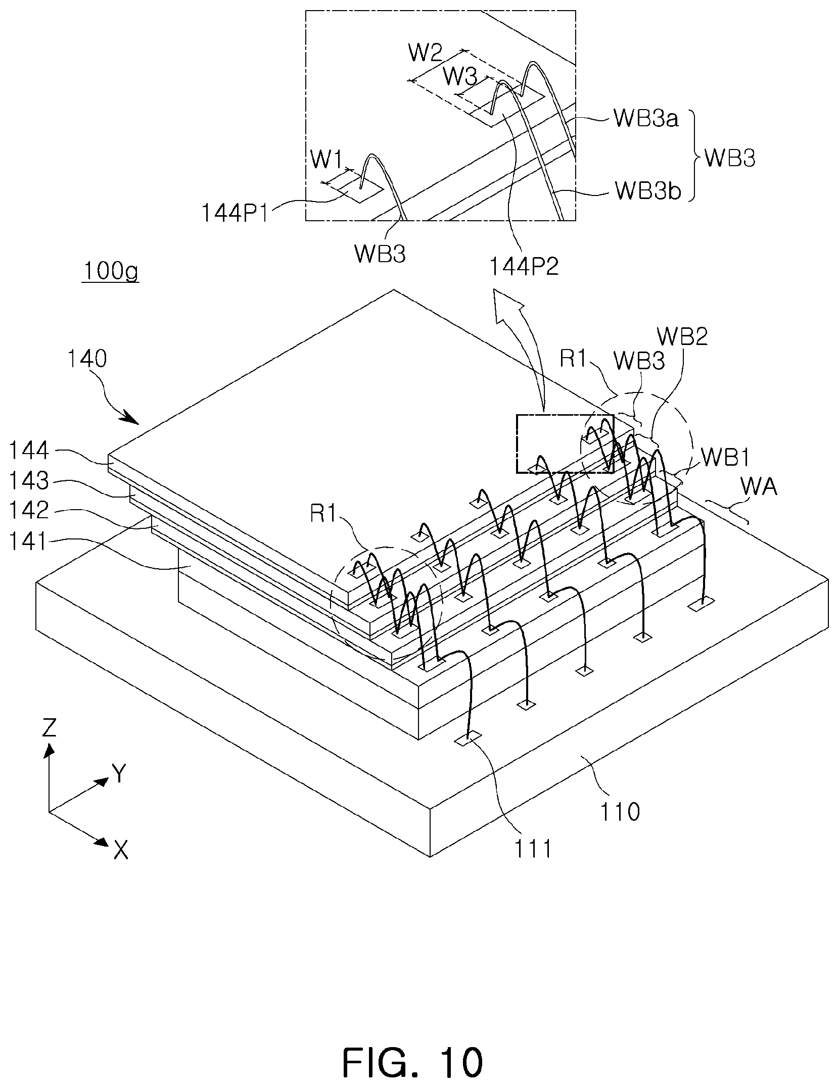 Patent US12564099 Figure 11 – Semiconductor package