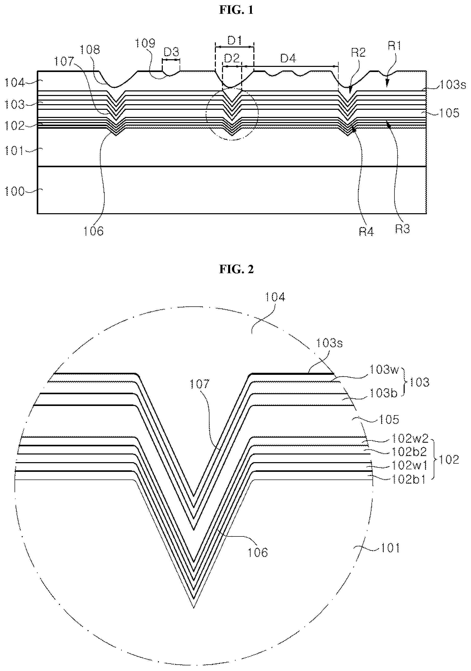 Patent US12564101 Figure 1 – Light emitting device and light emitting module including the same