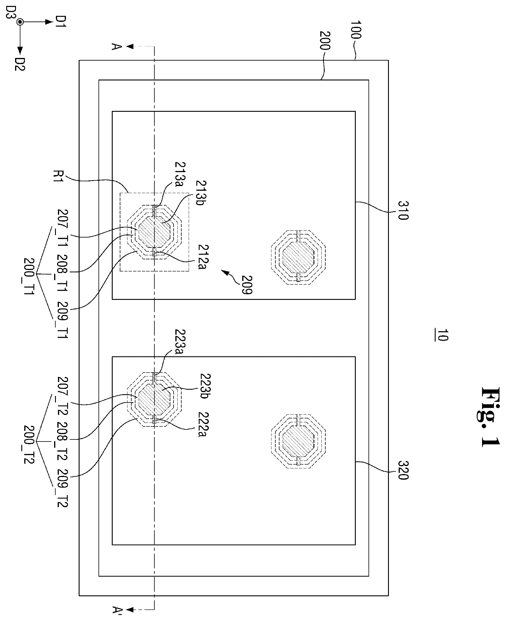 Patent US12564102 Figure 1 – Semiconductor package
