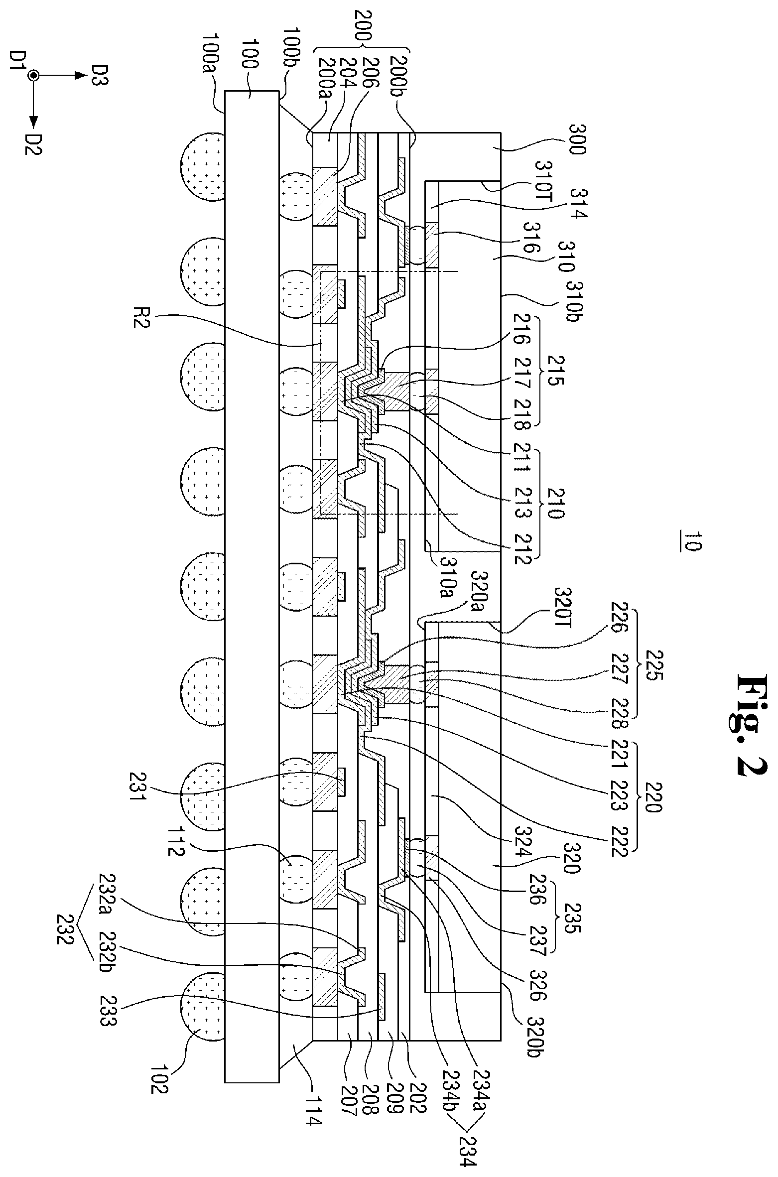 Patent US12564102 Figure 2 – Semiconductor package