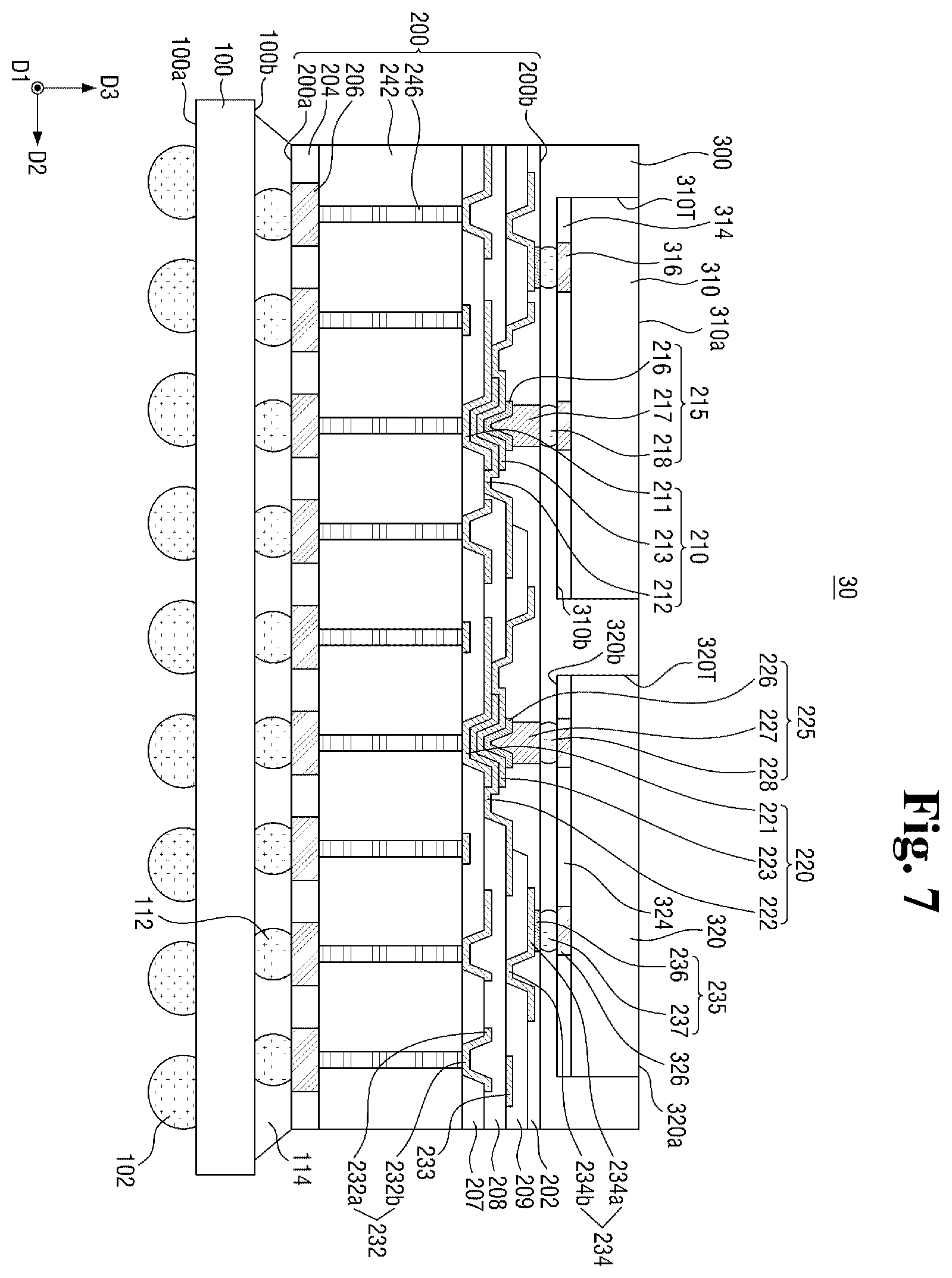 Patent US12564102 Figure 7 – Semiconductor package