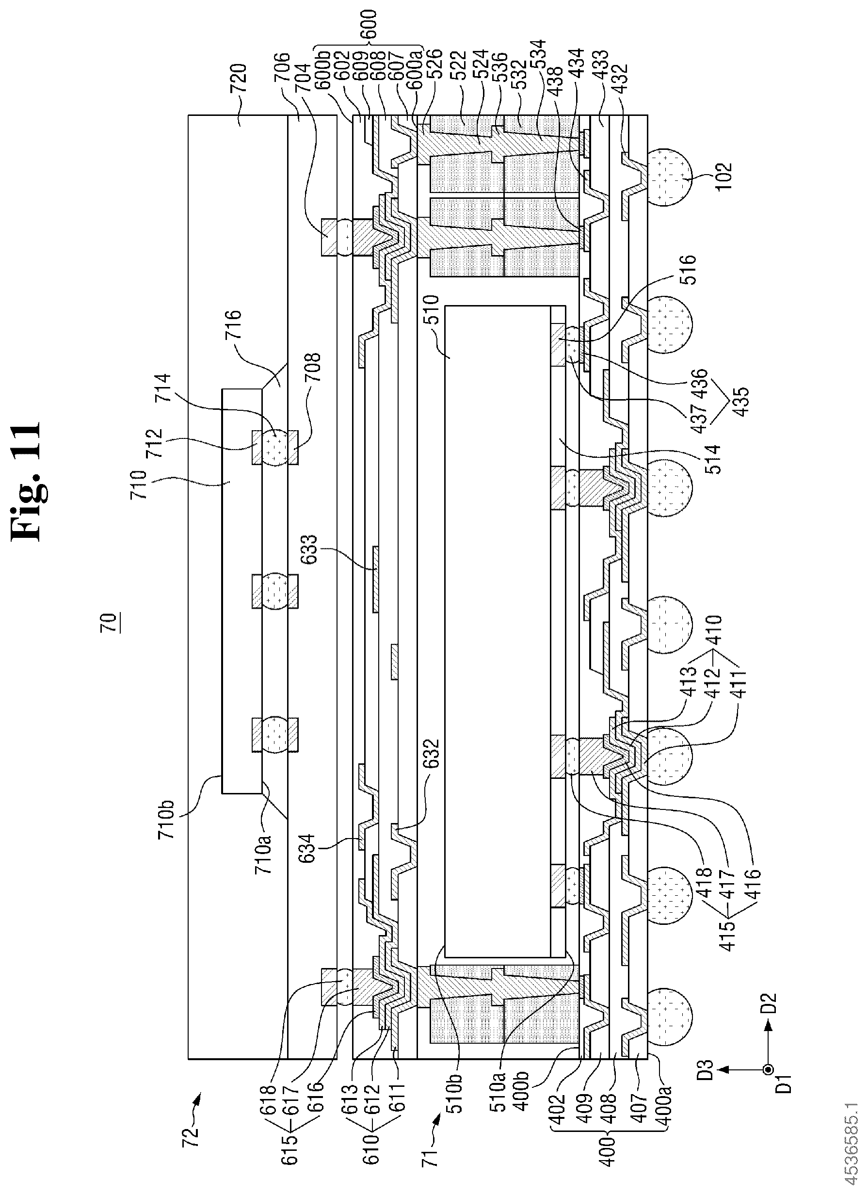 Patent US12564102 Figure 11 – Semiconductor package