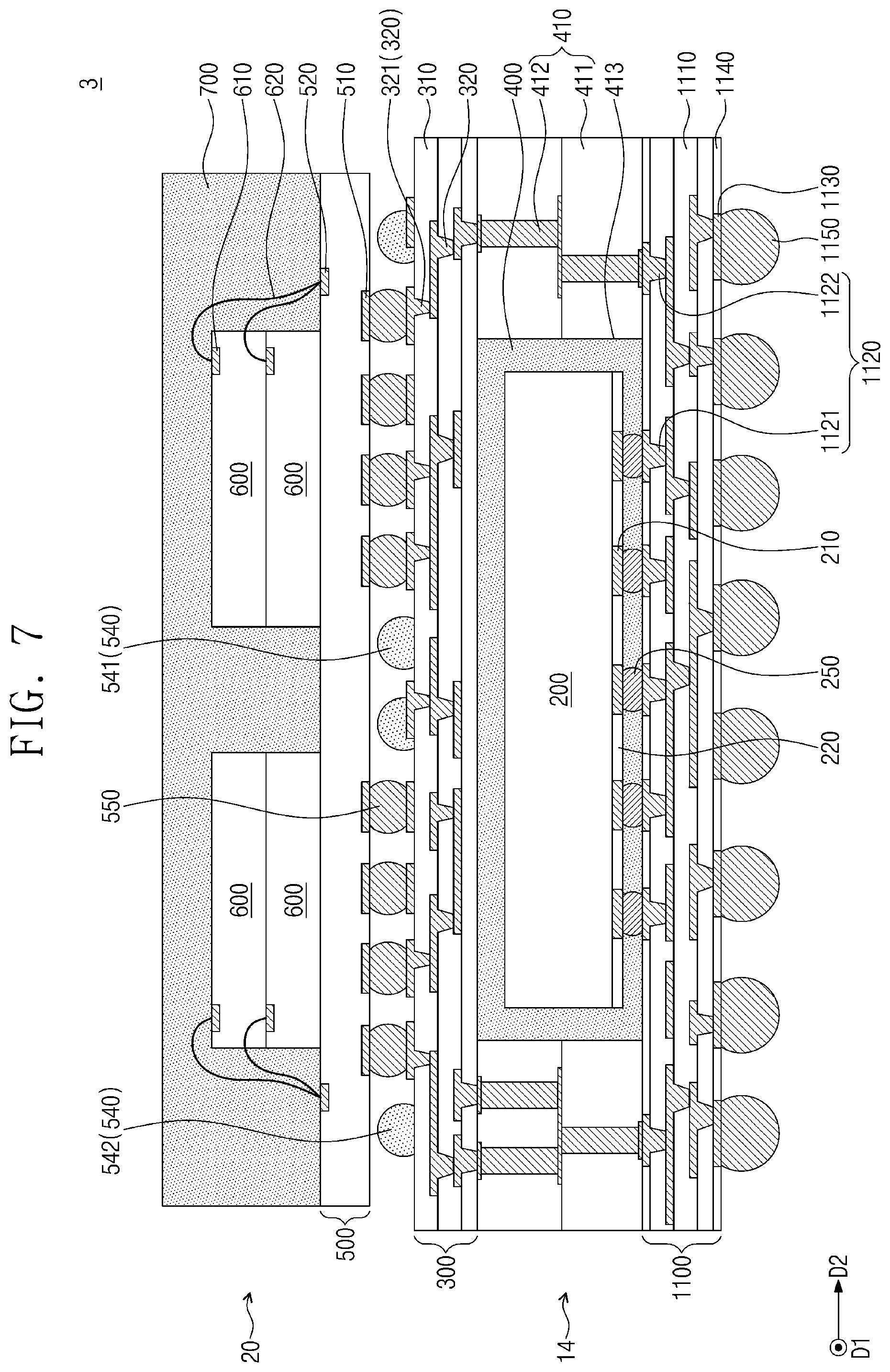 Patent US12564105 Figure 7 – Semiconductor package