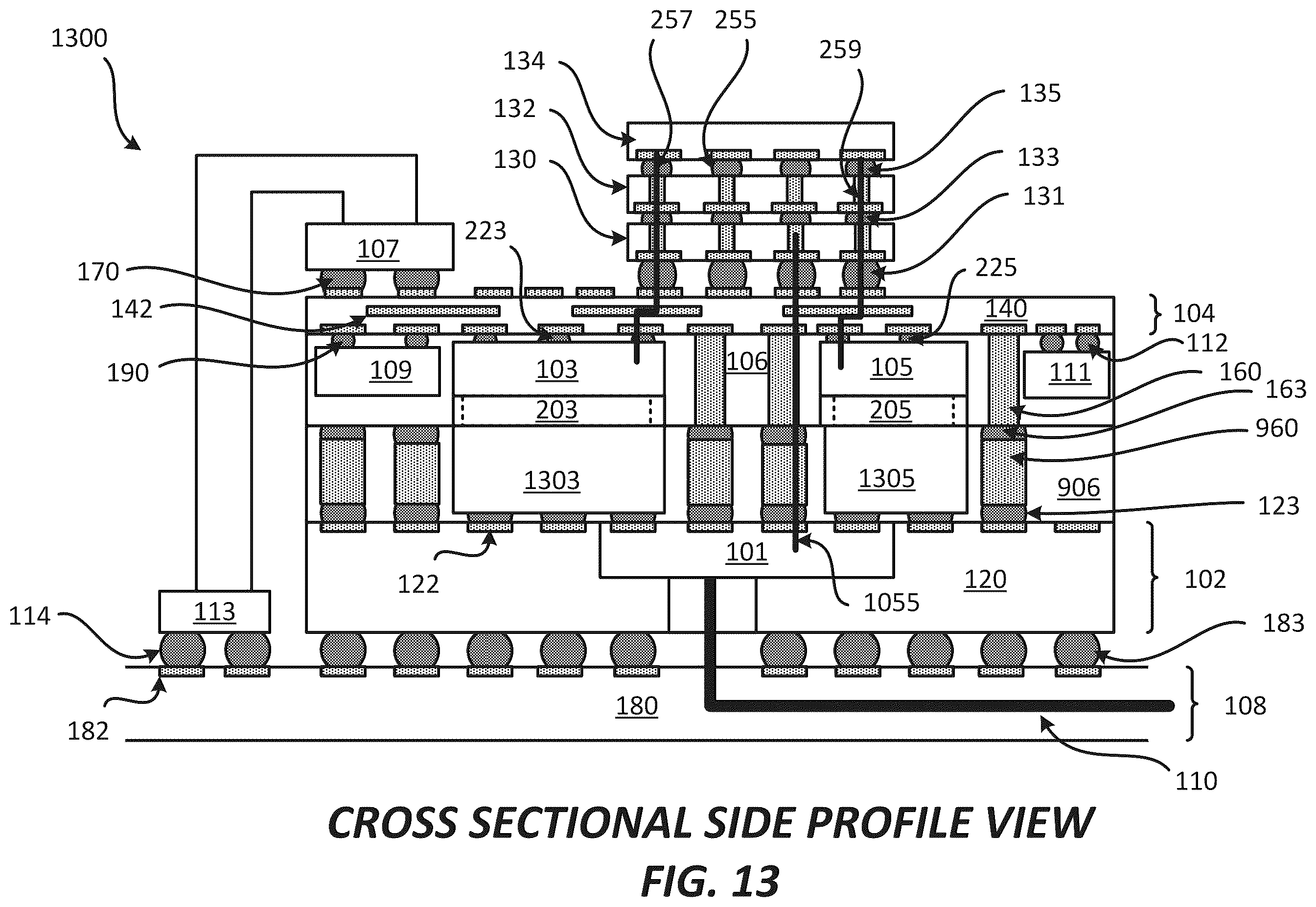 Patent US12564107 Figure 13 – Package comprising optical integrated device
