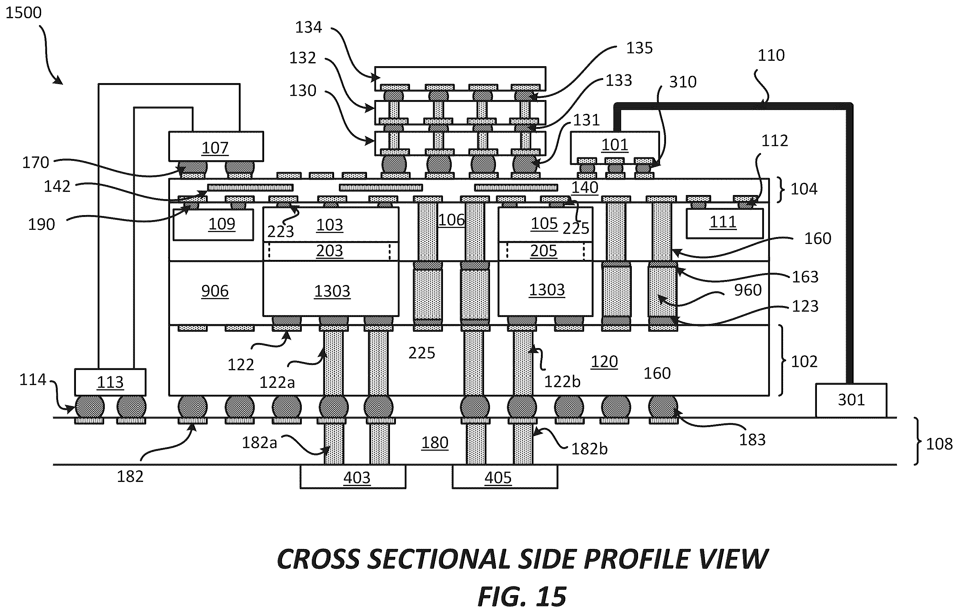 Patent US12564107 Figure 15 – Package comprising optical integrated device