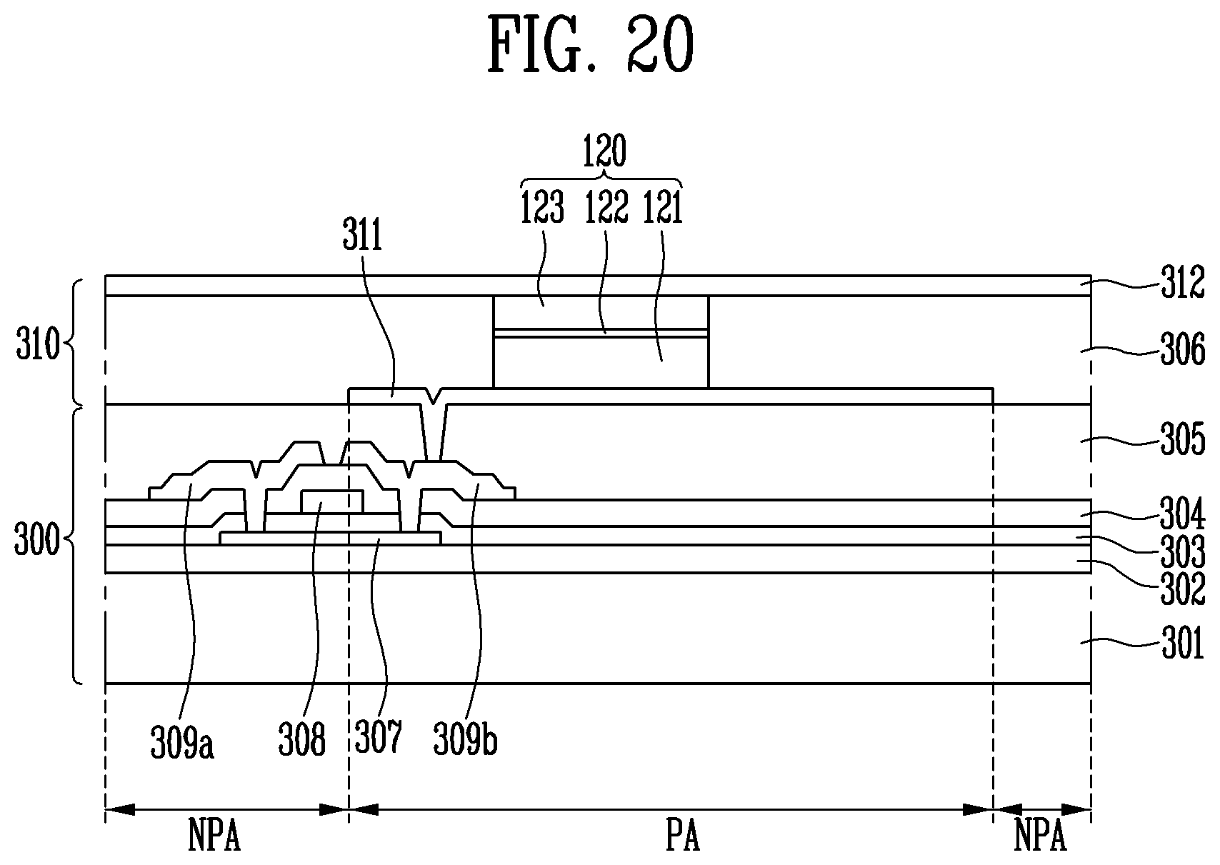 Patent US12564110 Figure 9 – Display device and manufacturing method thereof