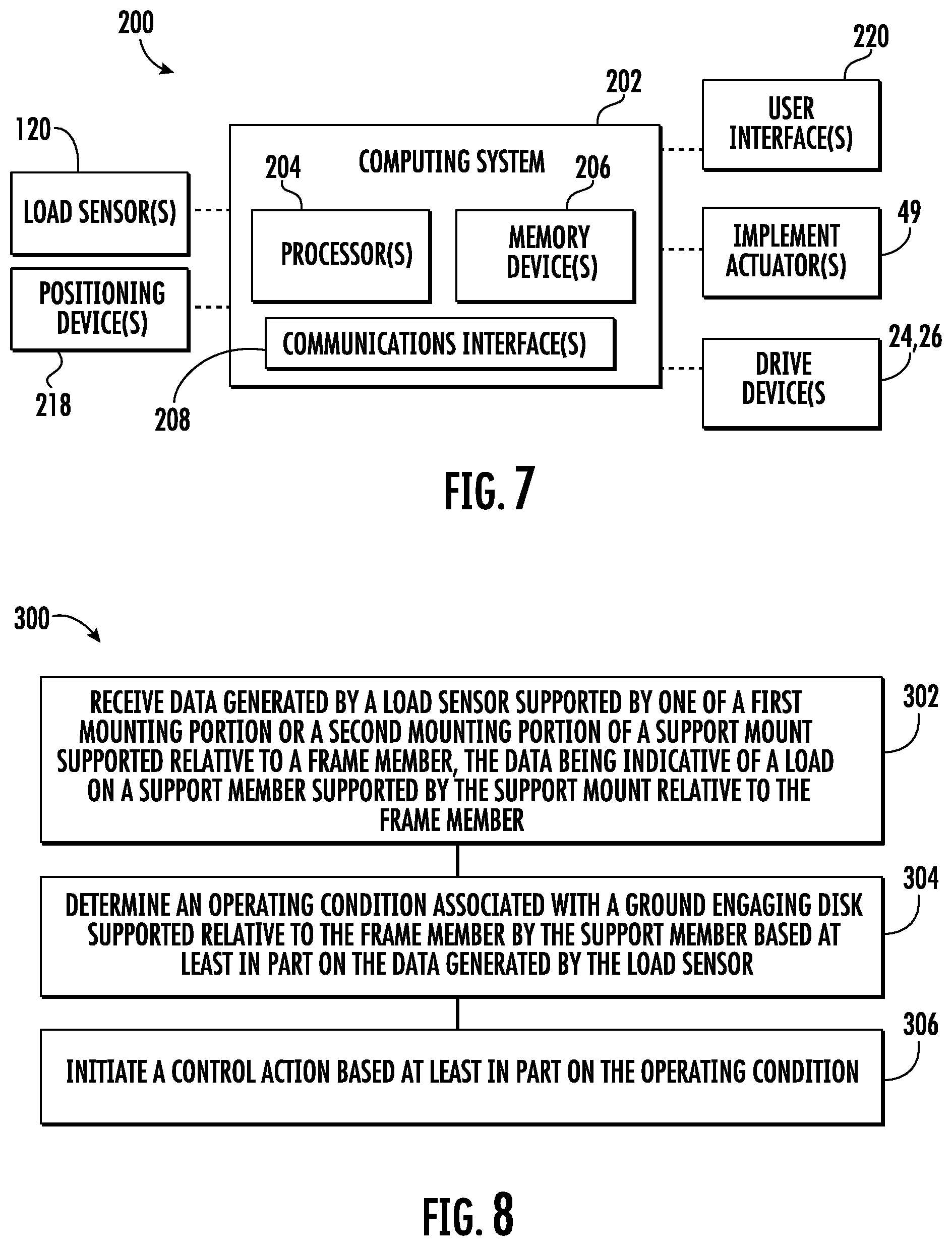 Patent US12564119 Figure 6 – Agricultural system and method for monitoring operating conditions associated with disks of an agricultural implement
