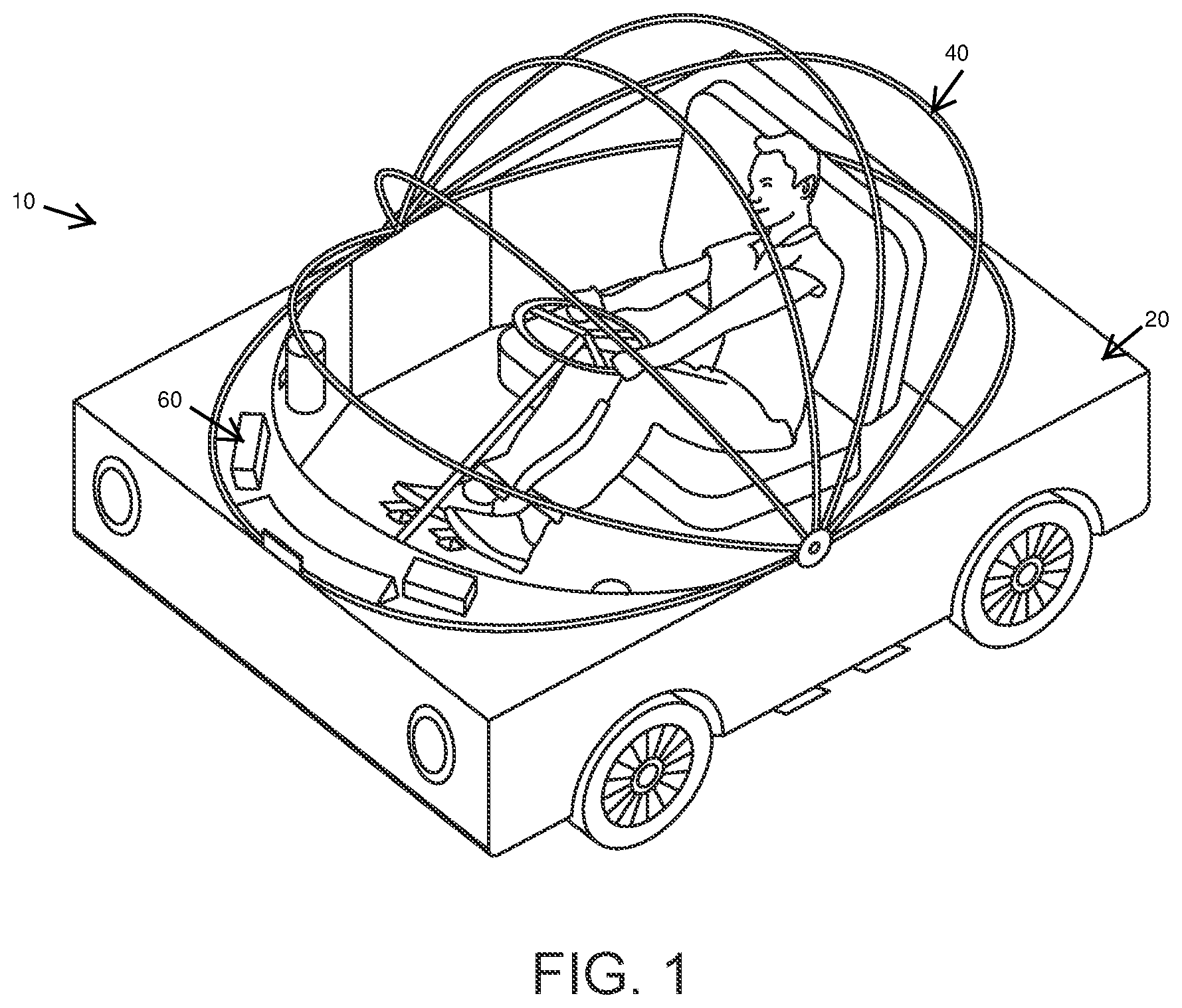 Patent US12564127 Figure 1 – Riding lawn mower with an air conditioned cab