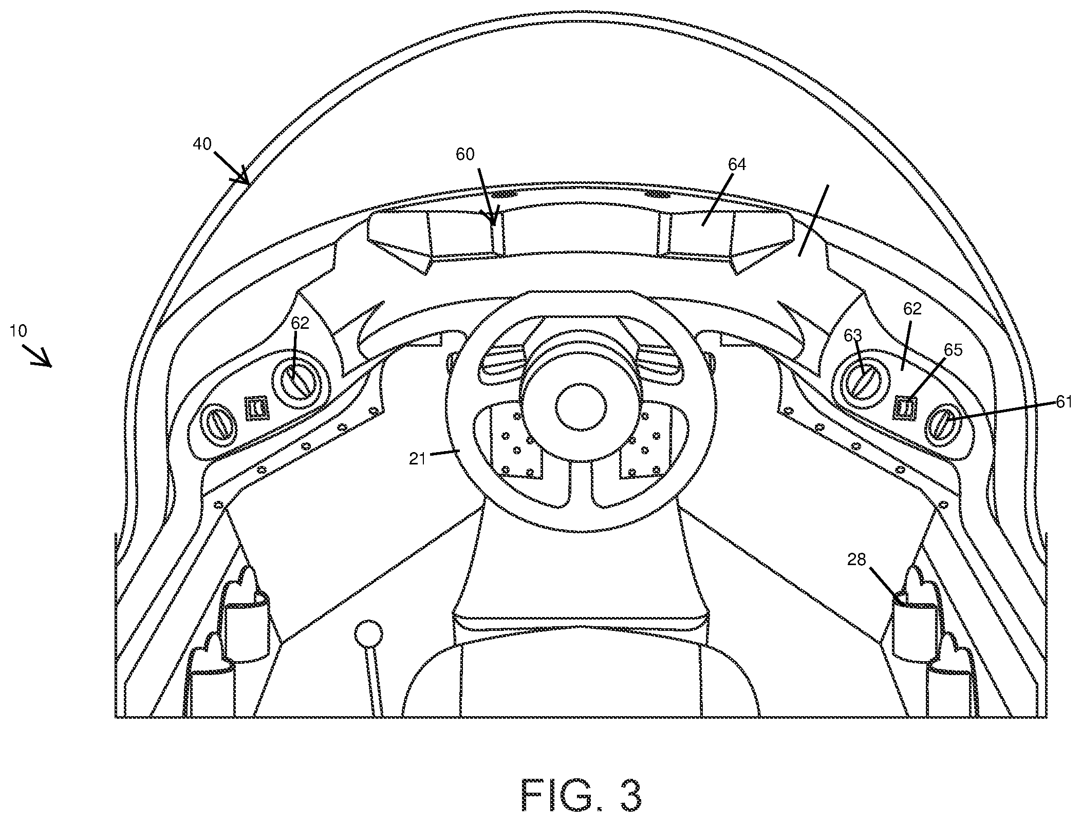 Patent US12564127 Figure 3 – Riding lawn mower with an air conditioned cab