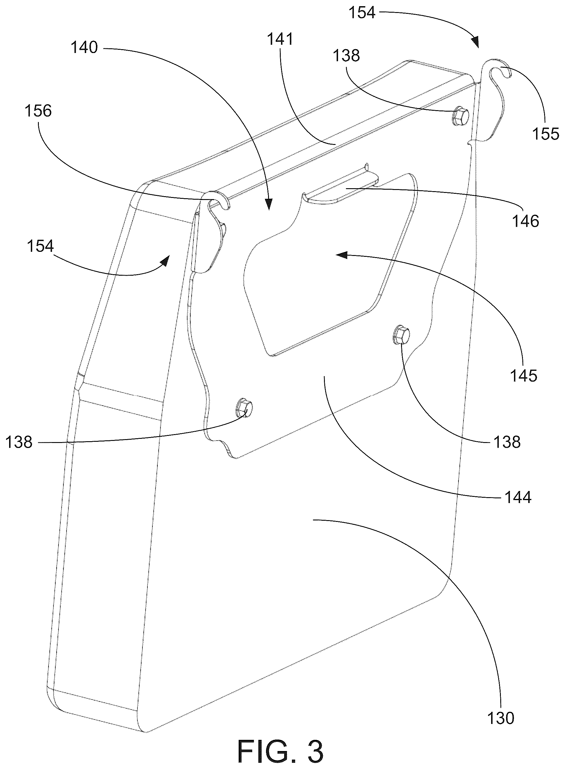 Patent US12564128 Figure 3 – Magnetic panel for utility vehicle