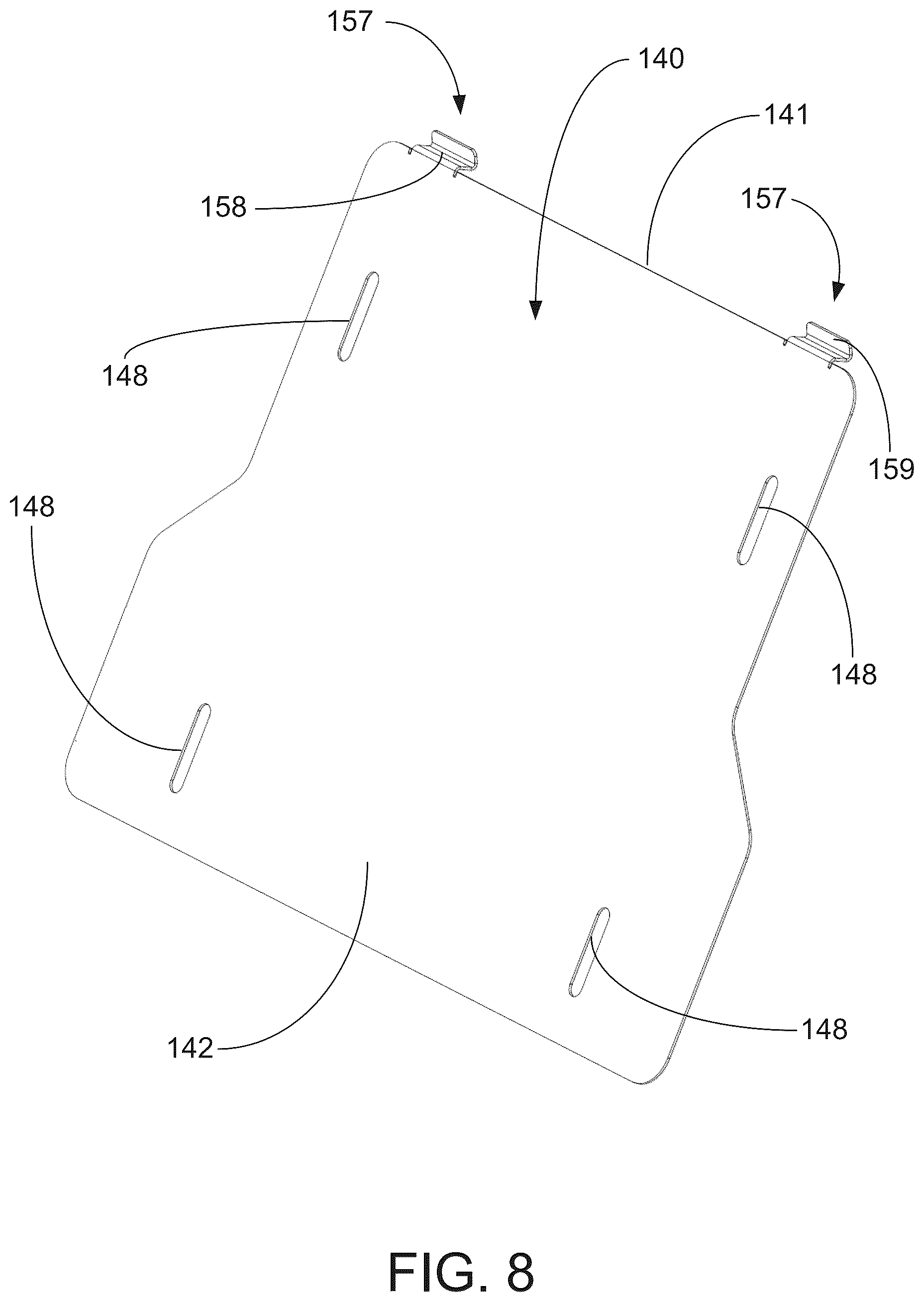 Patent US12564128 Figure 8 – Magnetic panel for utility vehicle
