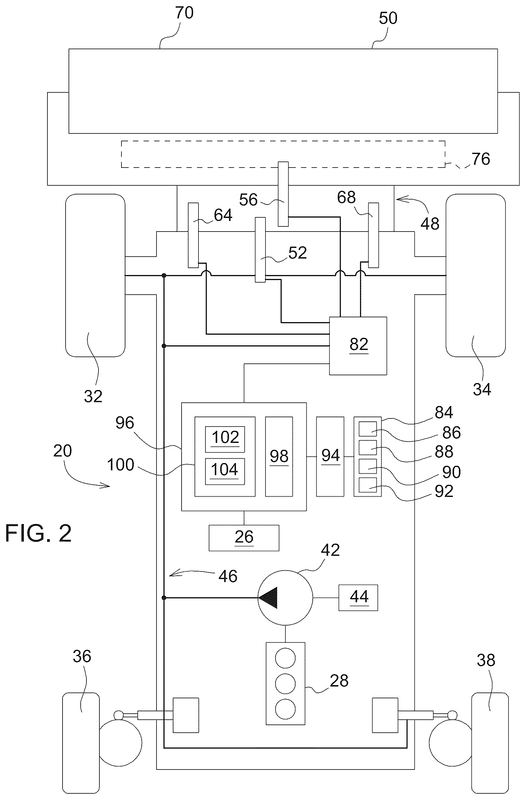 Patent US12564132 Figure 2 – Harvester implement with automated operating mode initialization