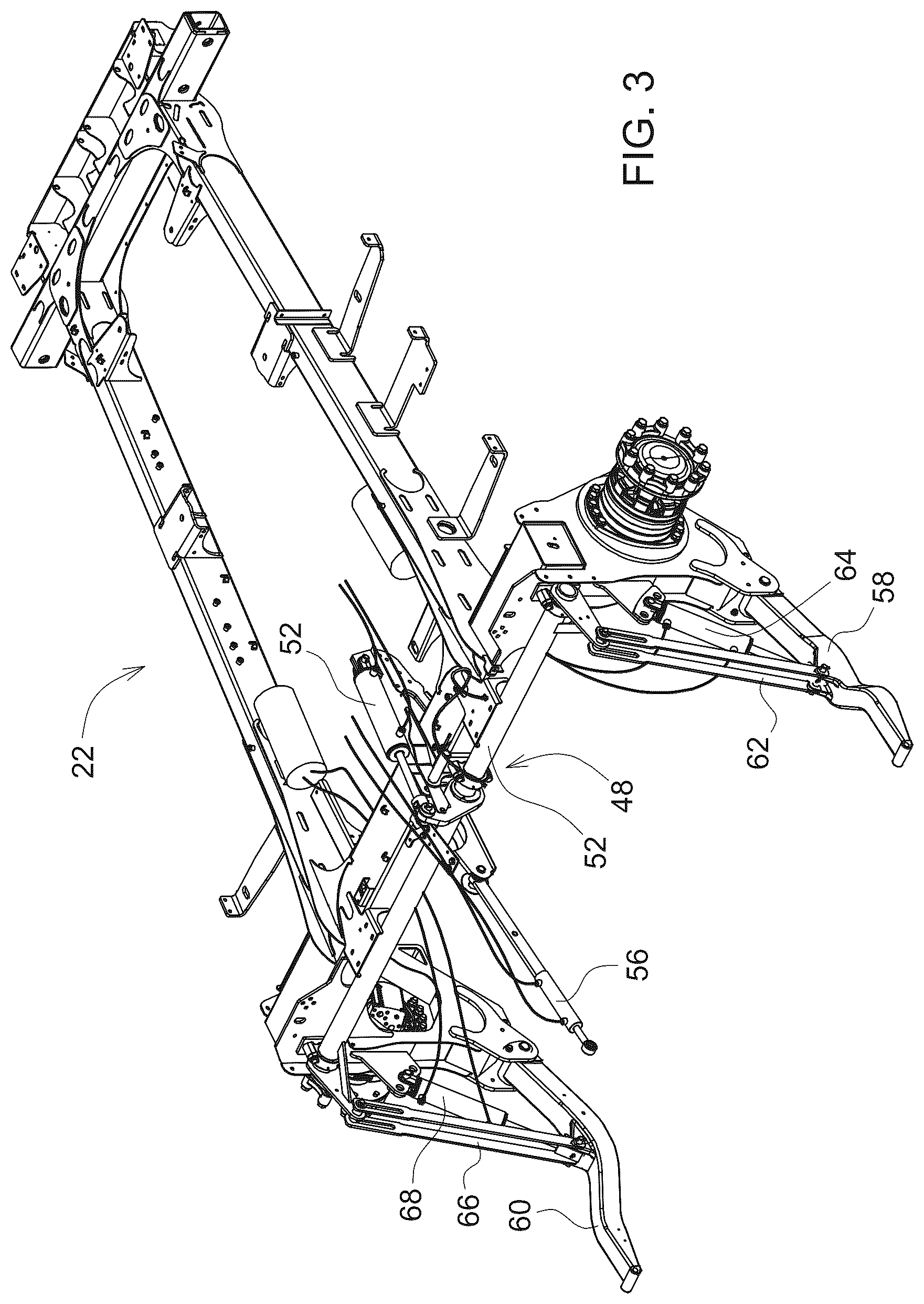 Patent US12564132 Figure 3 – Harvester implement with automated operating mode initialization