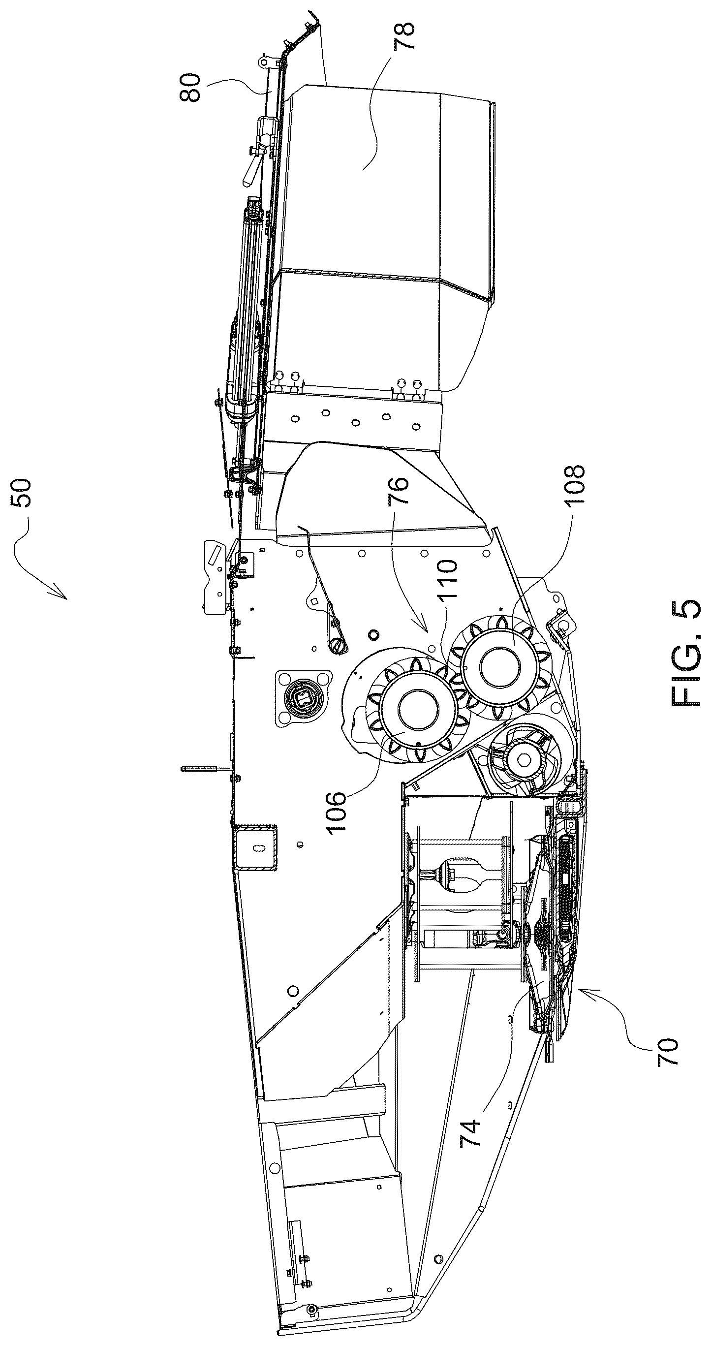 Patent US12564132 Figure 5 – Harvester implement with automated operating mode initialization