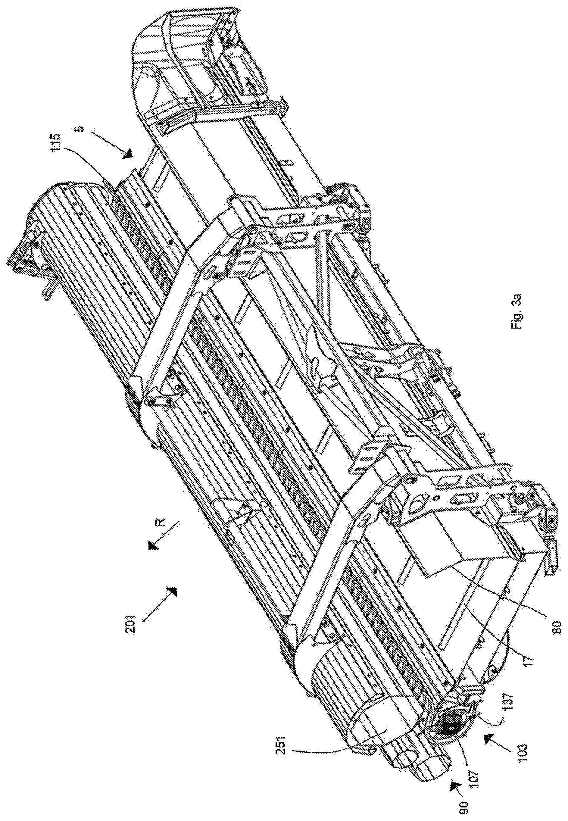Patent US12564134 Figure 8 – Agricultural device equipped with a pick-up mechanism and a cross conveyor belt