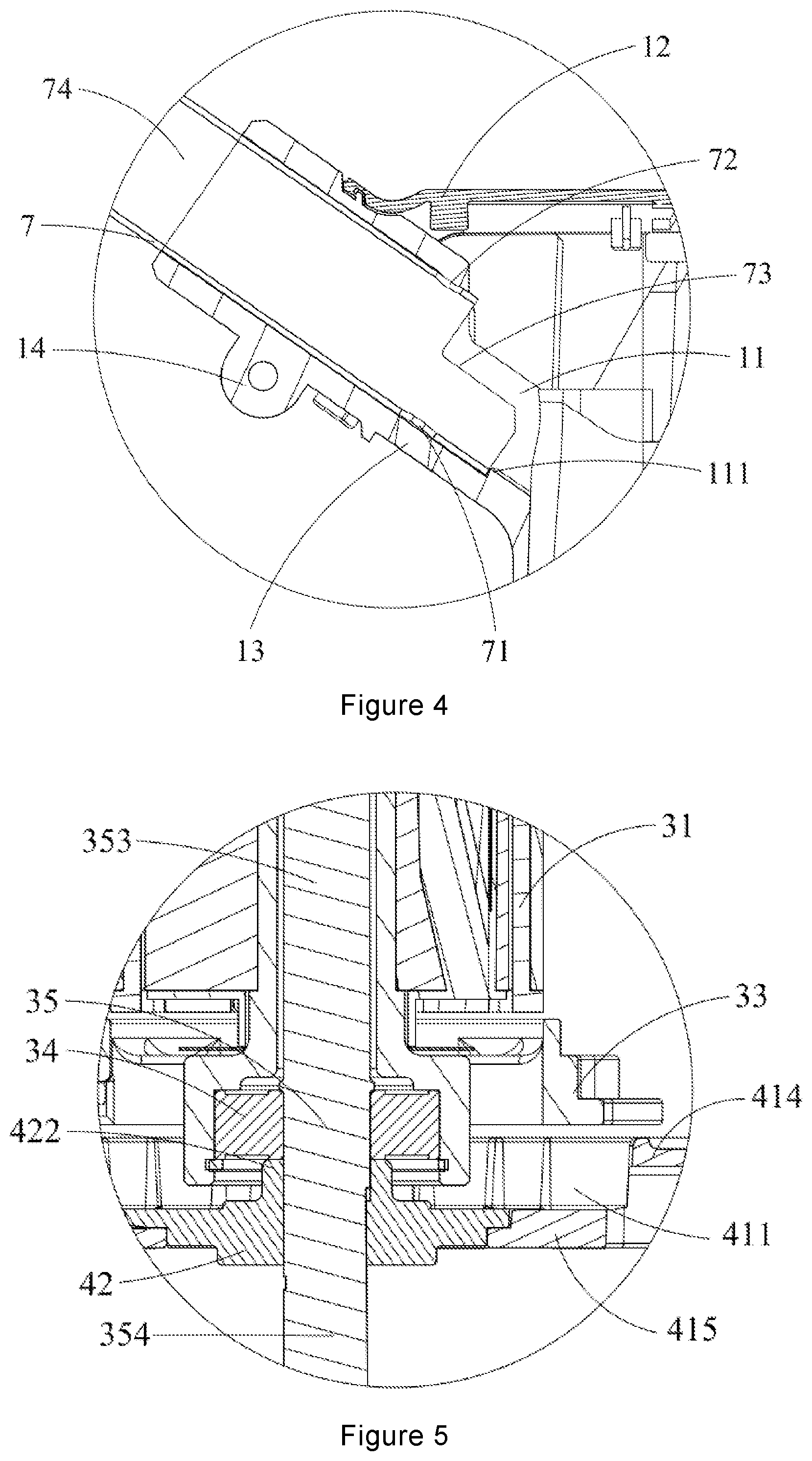 Patent US12564140 Figure 4 – Driving assembly and garden tool