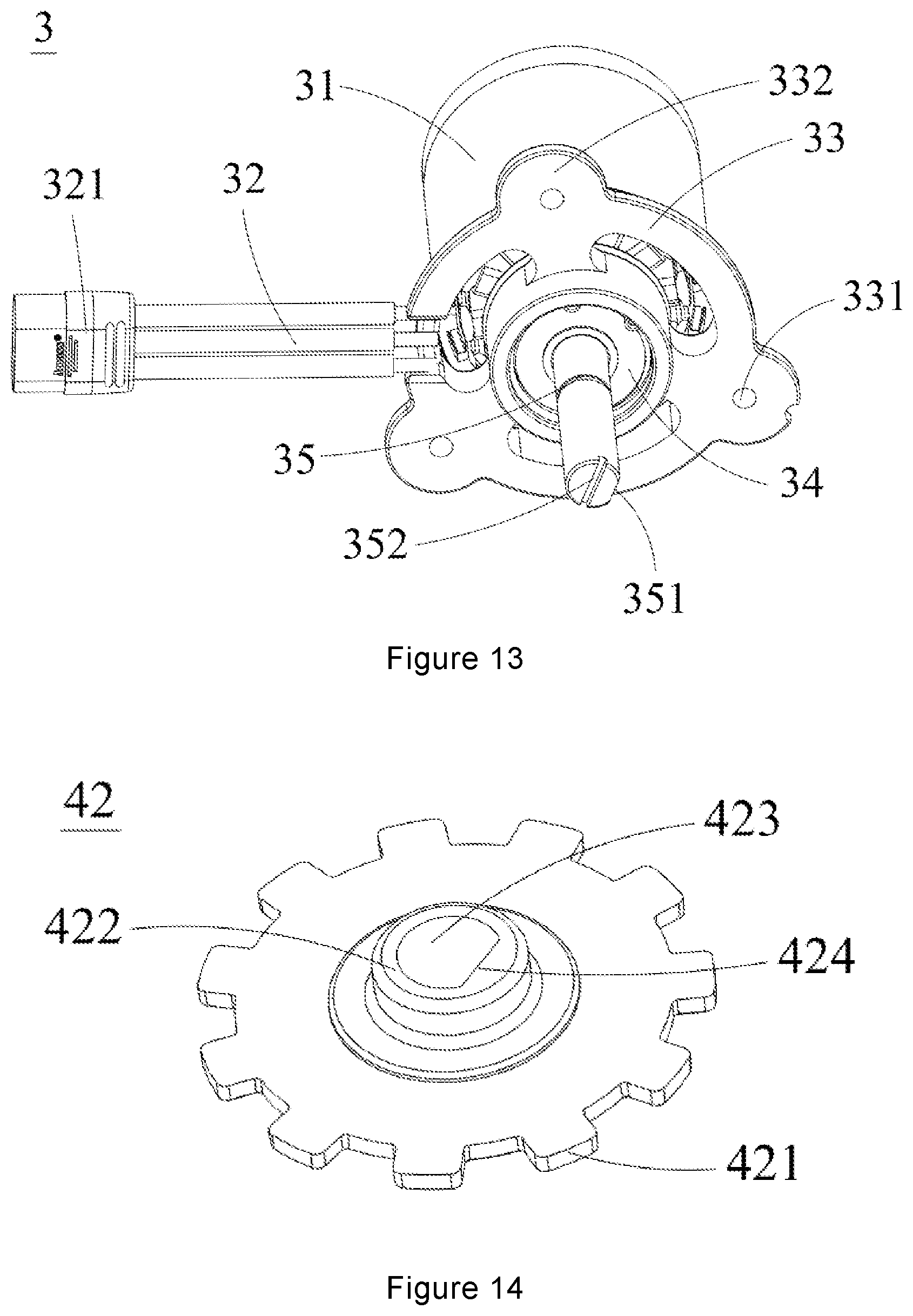 Patent US12564140 Figure 9 – Driving assembly and garden tool