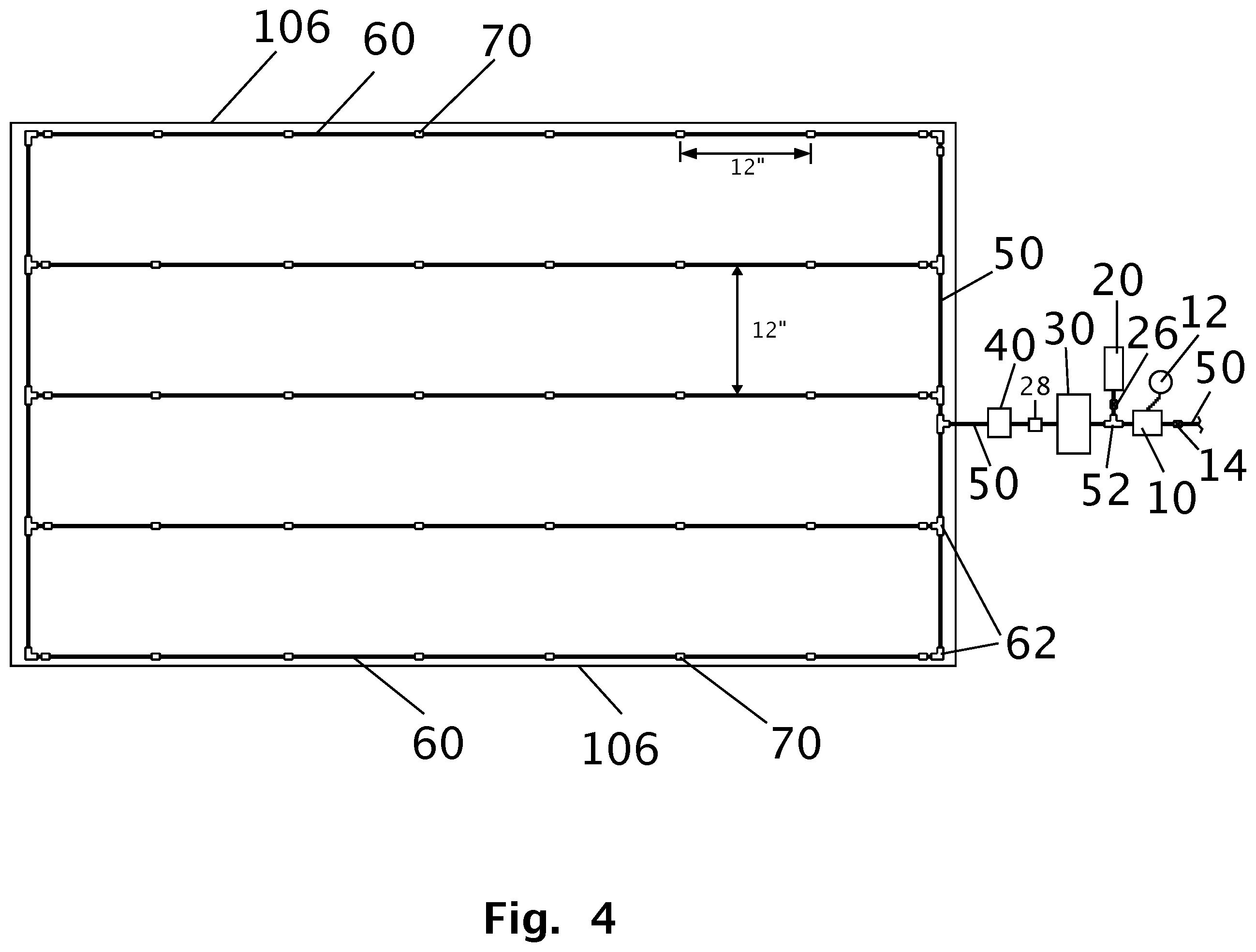 Patent US12564145 Figure 3 – Underground irrigation system with liquid and granular additive capabilities