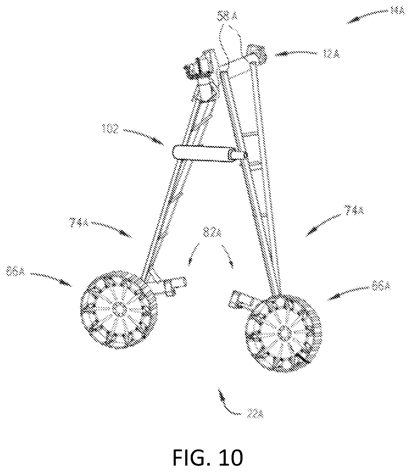 Patent US12564146 Figure 8 – Irrigation system with height-adjusting system for adjusting tower height