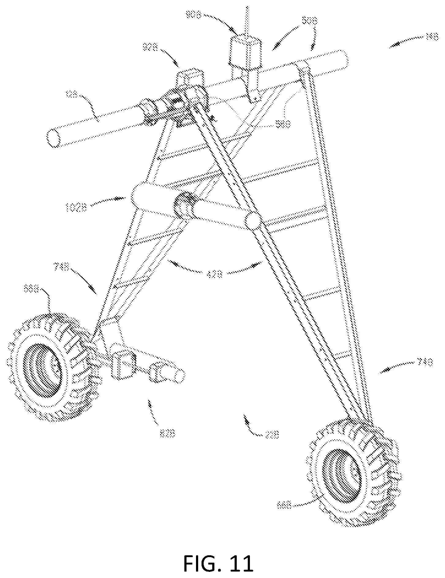 Patent US12564146 Figure 9 – Irrigation system with height-adjusting system for adjusting tower height