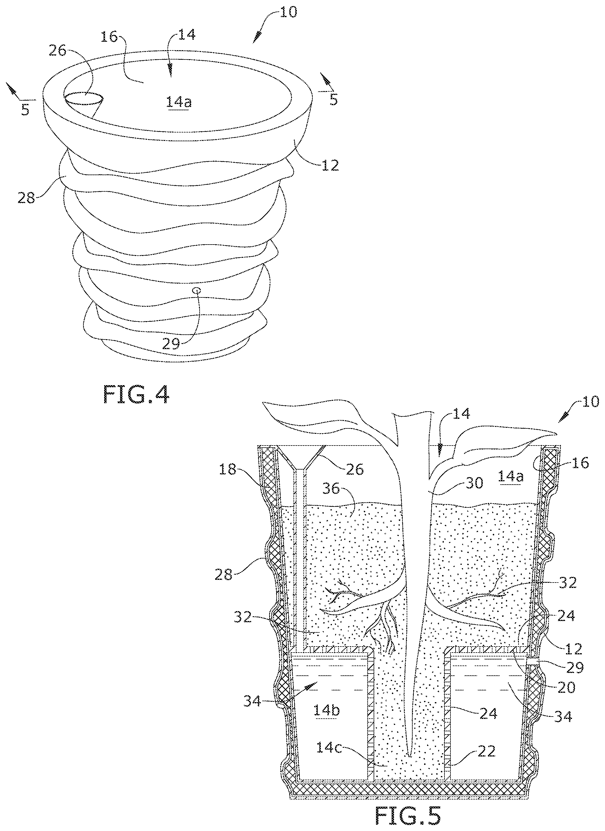 Patent US12564147 Figure 2 – Closed loop self-watering sub-irrigation planter