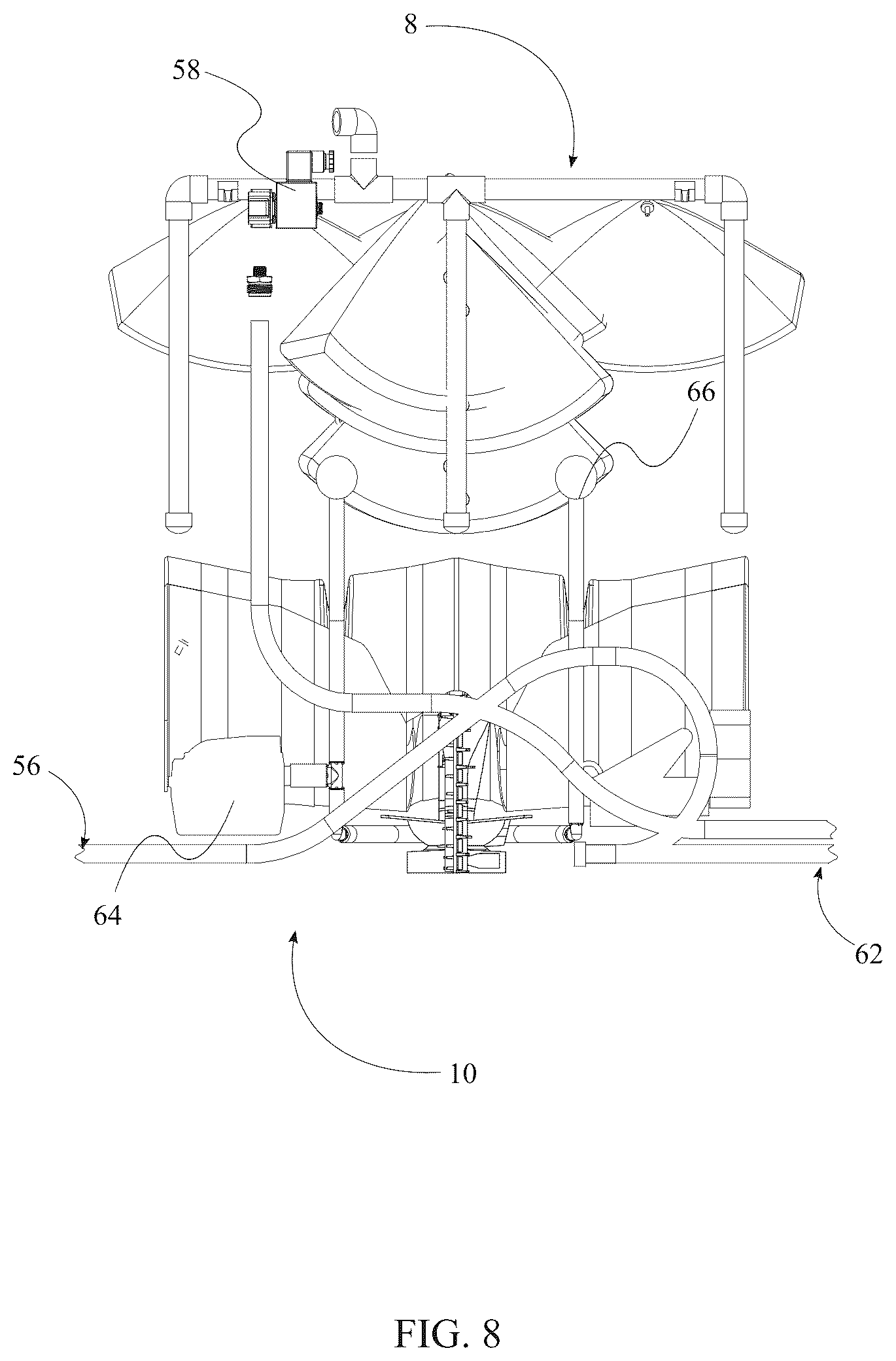 Patent US12564173 Figure 8 – Automated self-cleaning litter box