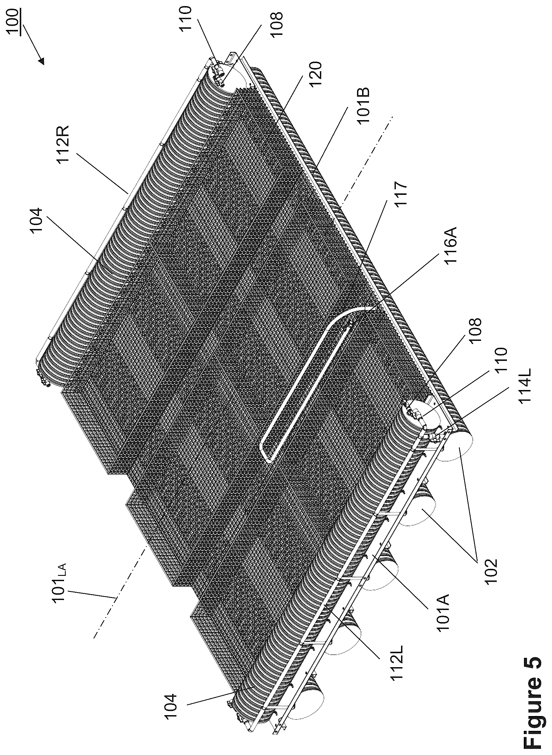 Patent US12564177 Figure 4 – Variable buoyancy platform for aquaculture farming and method of operating the same