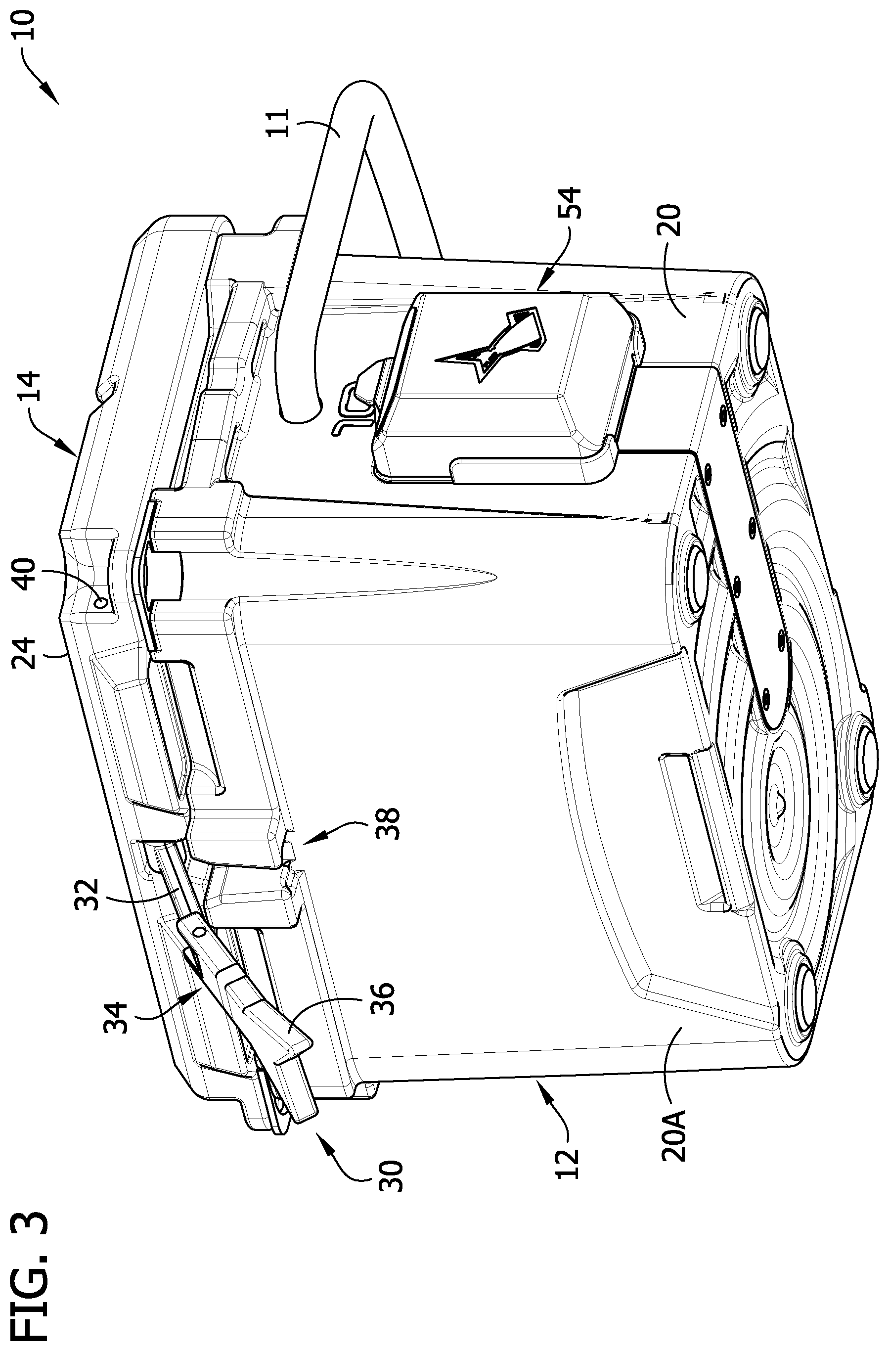 Patent US12564181 Figure 3 – Container for aquatic live bait with detachable air pump unit