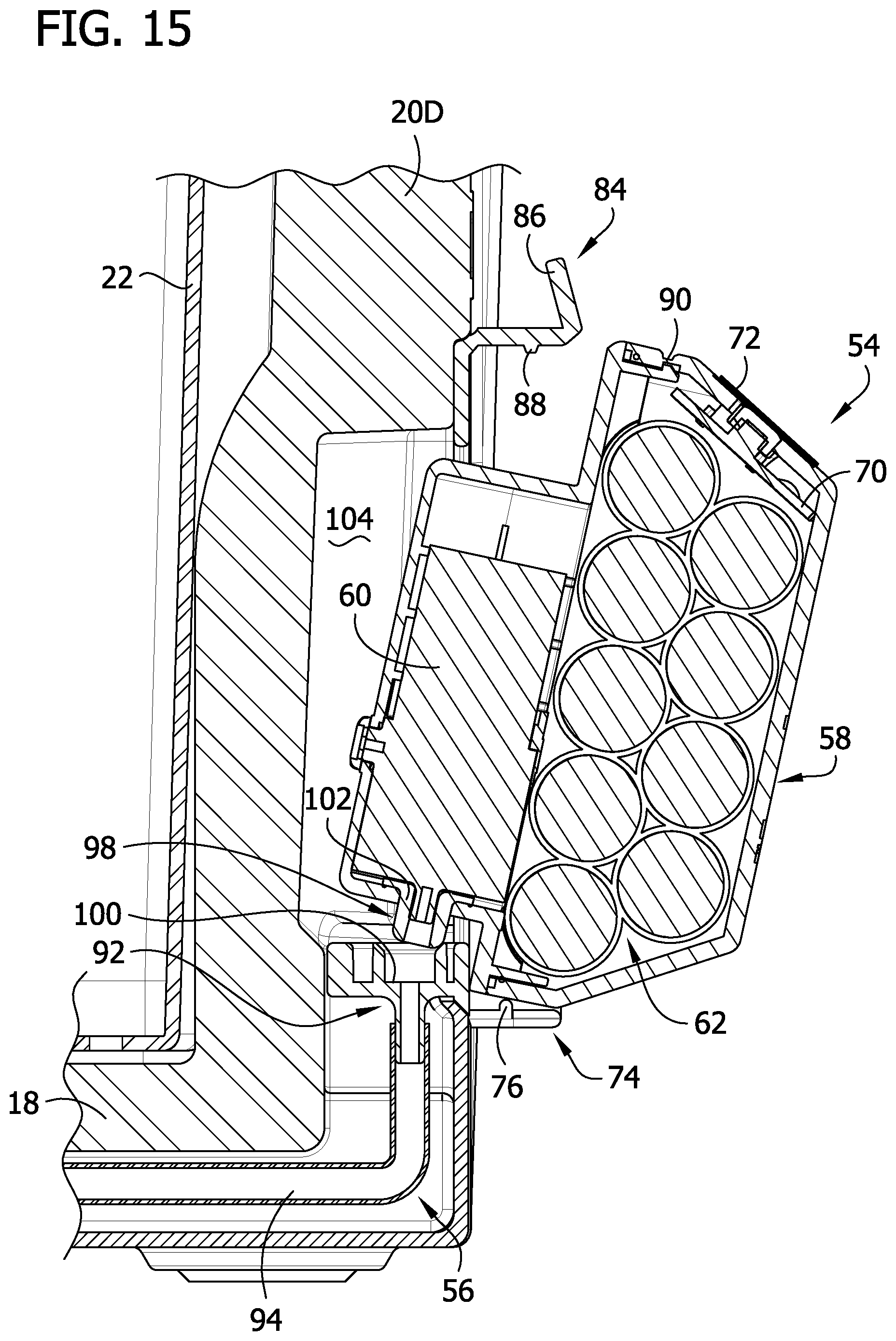 Patent US12564181 Figure 15 – Container for aquatic live bait with detachable air pump unit